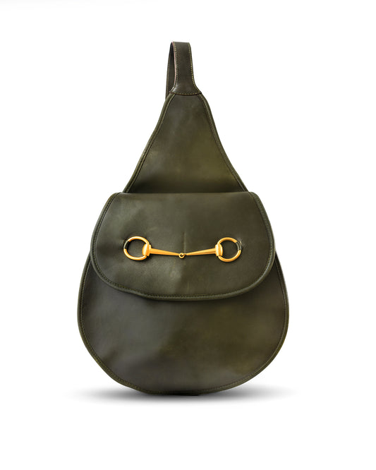 Gucci Horsebit Leather Green Sling Bag