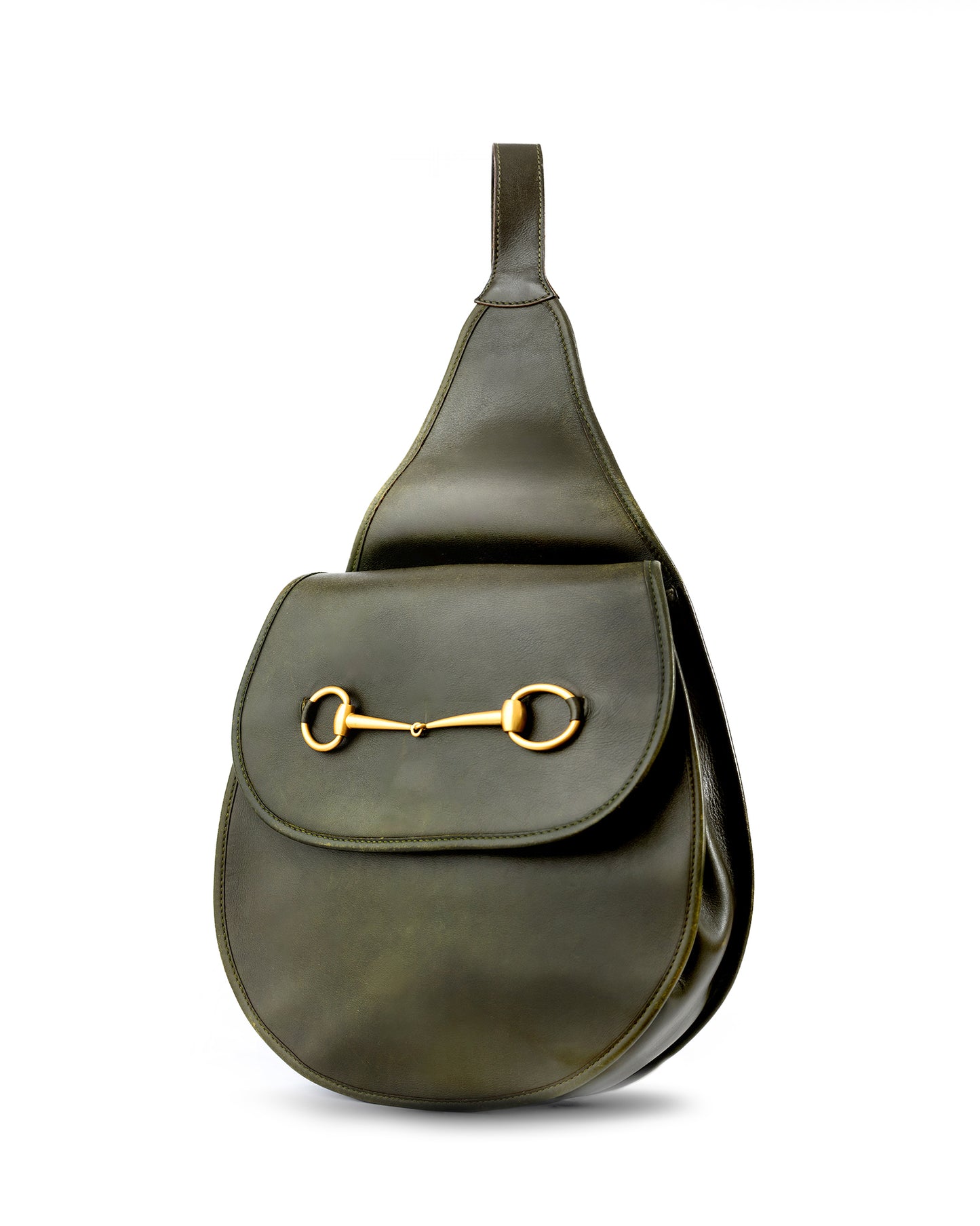 Gucci Horsebit Leather Green Sling Bag