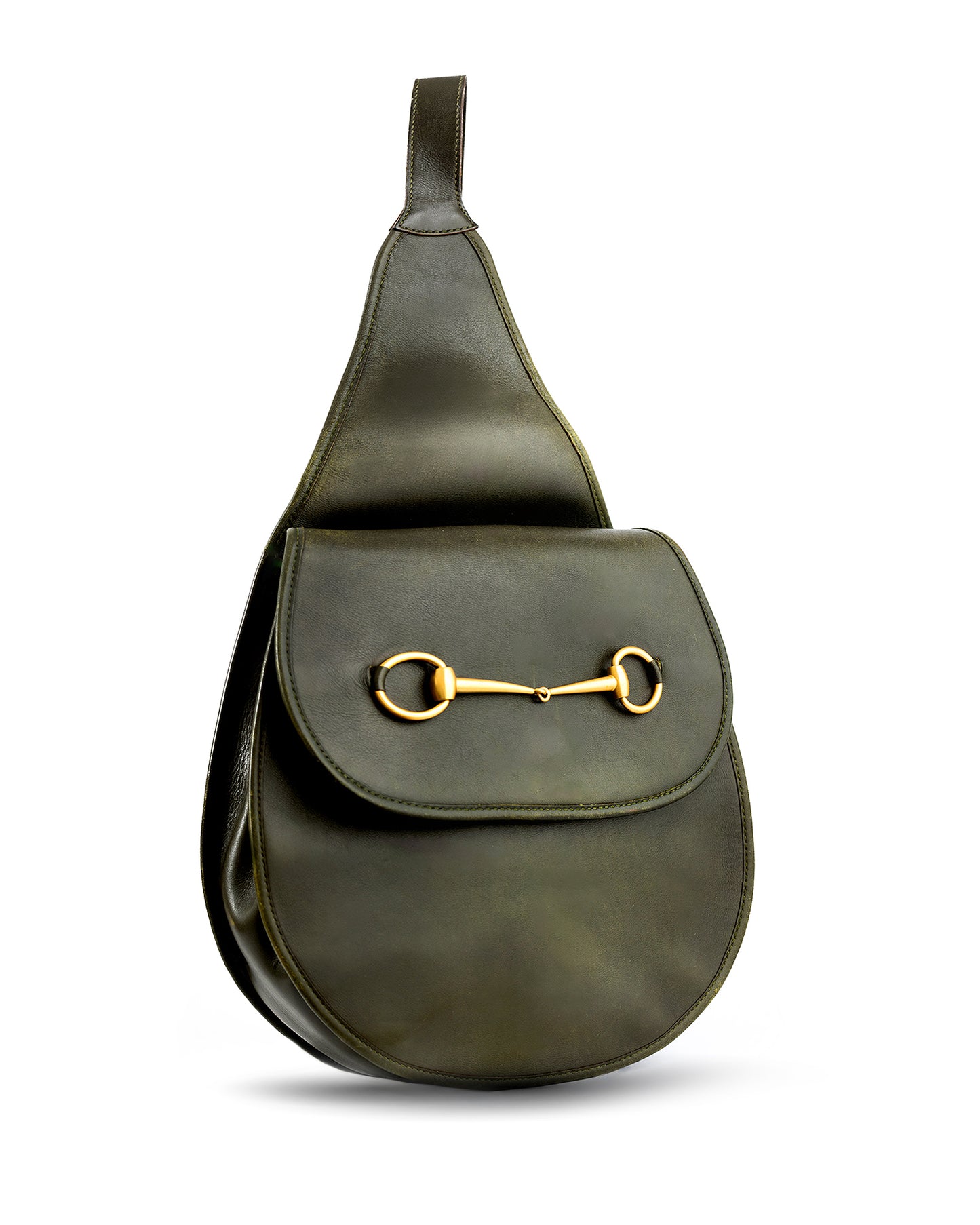 Gucci Horsebit Leather Green Sling Bag