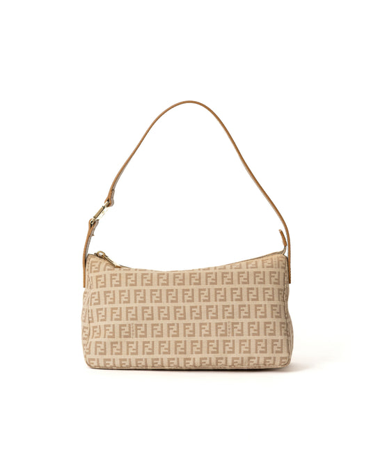Fendi Zucchino Beige Shoulder Bag