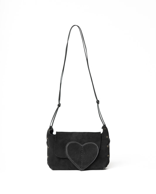 Gucci Black Suede Heart Bag GHW