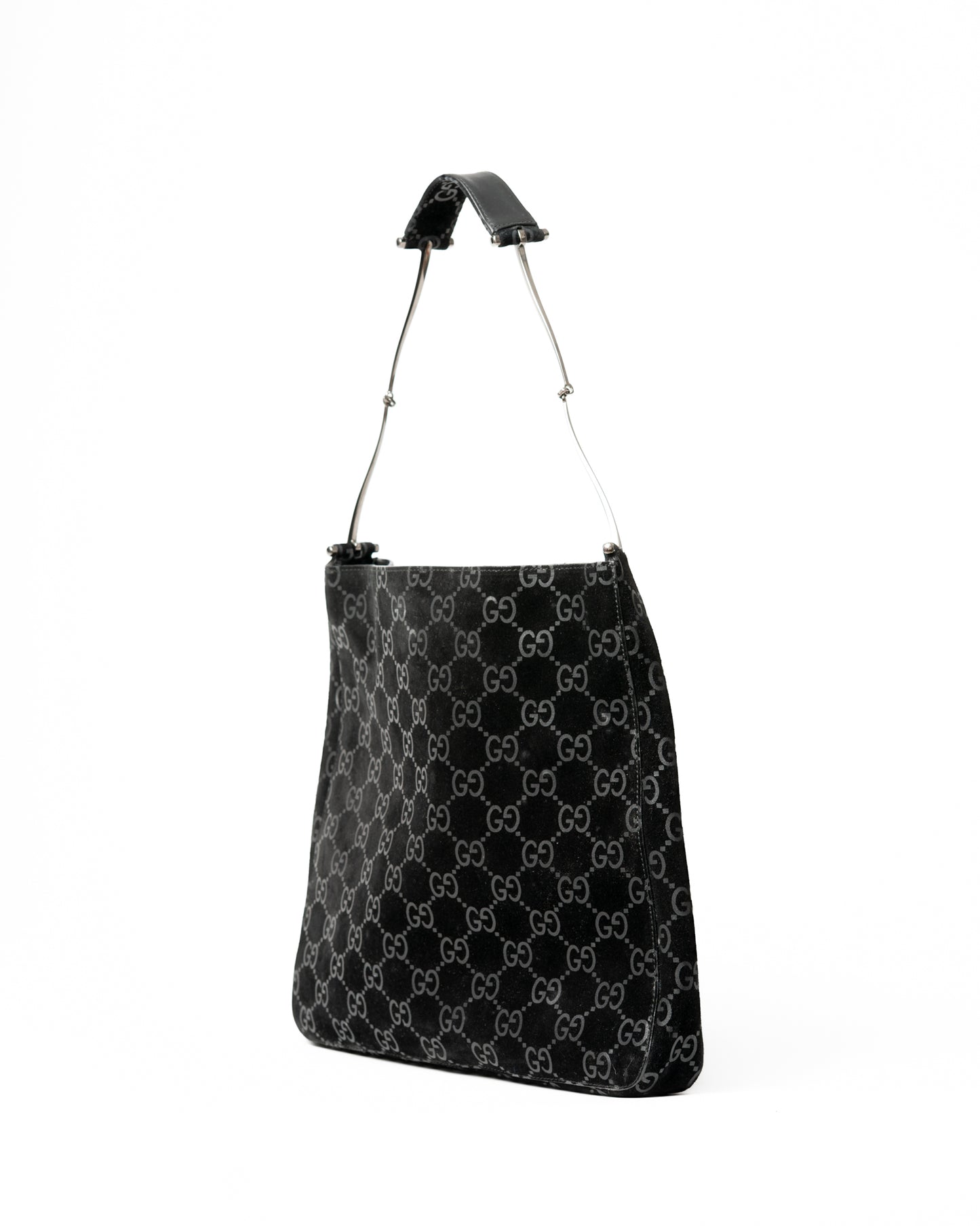 Gucci Monogram Suede Hobo Bag