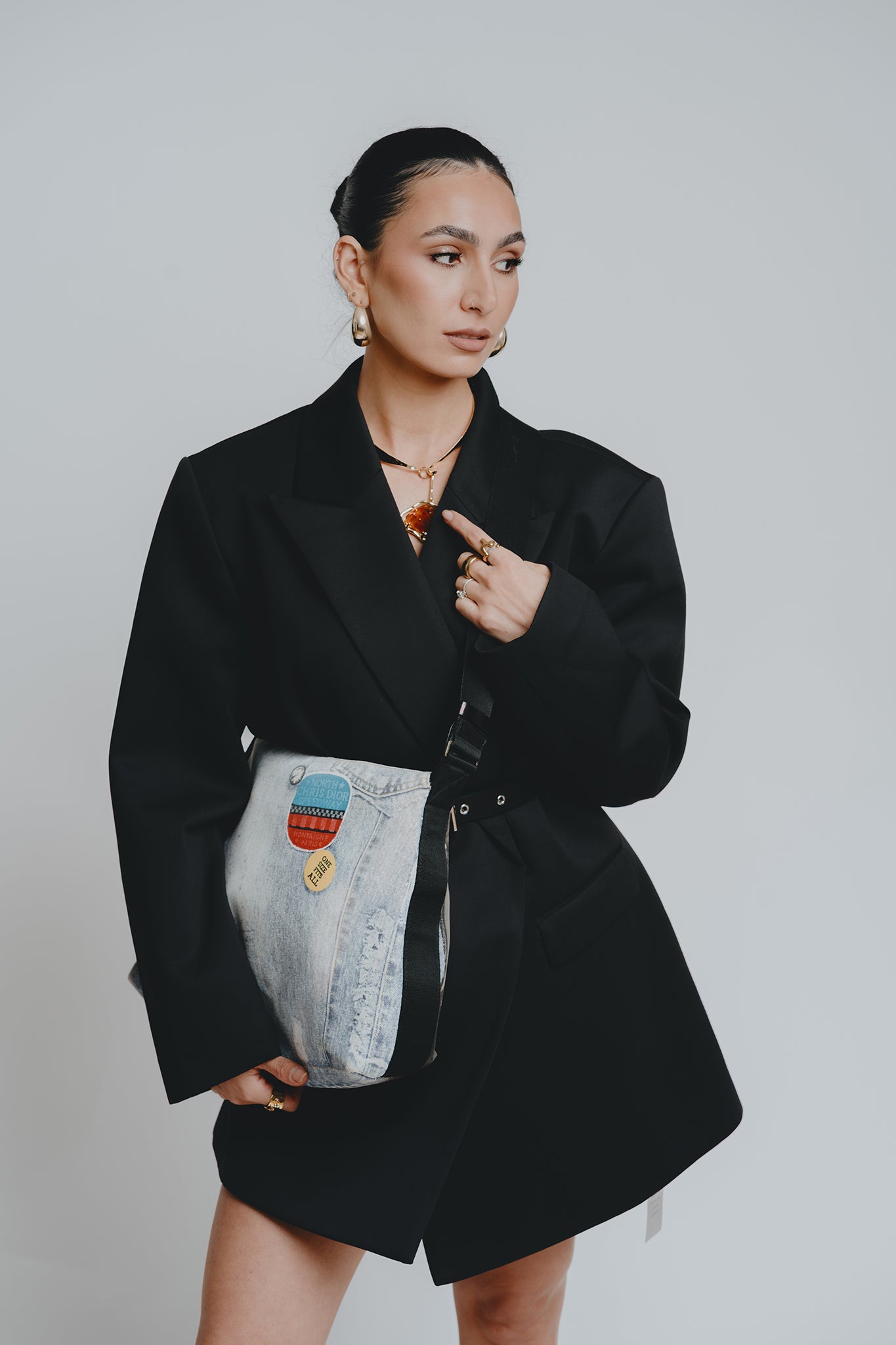 RARE Christian Dior Denim Crossbody Hobo Bag