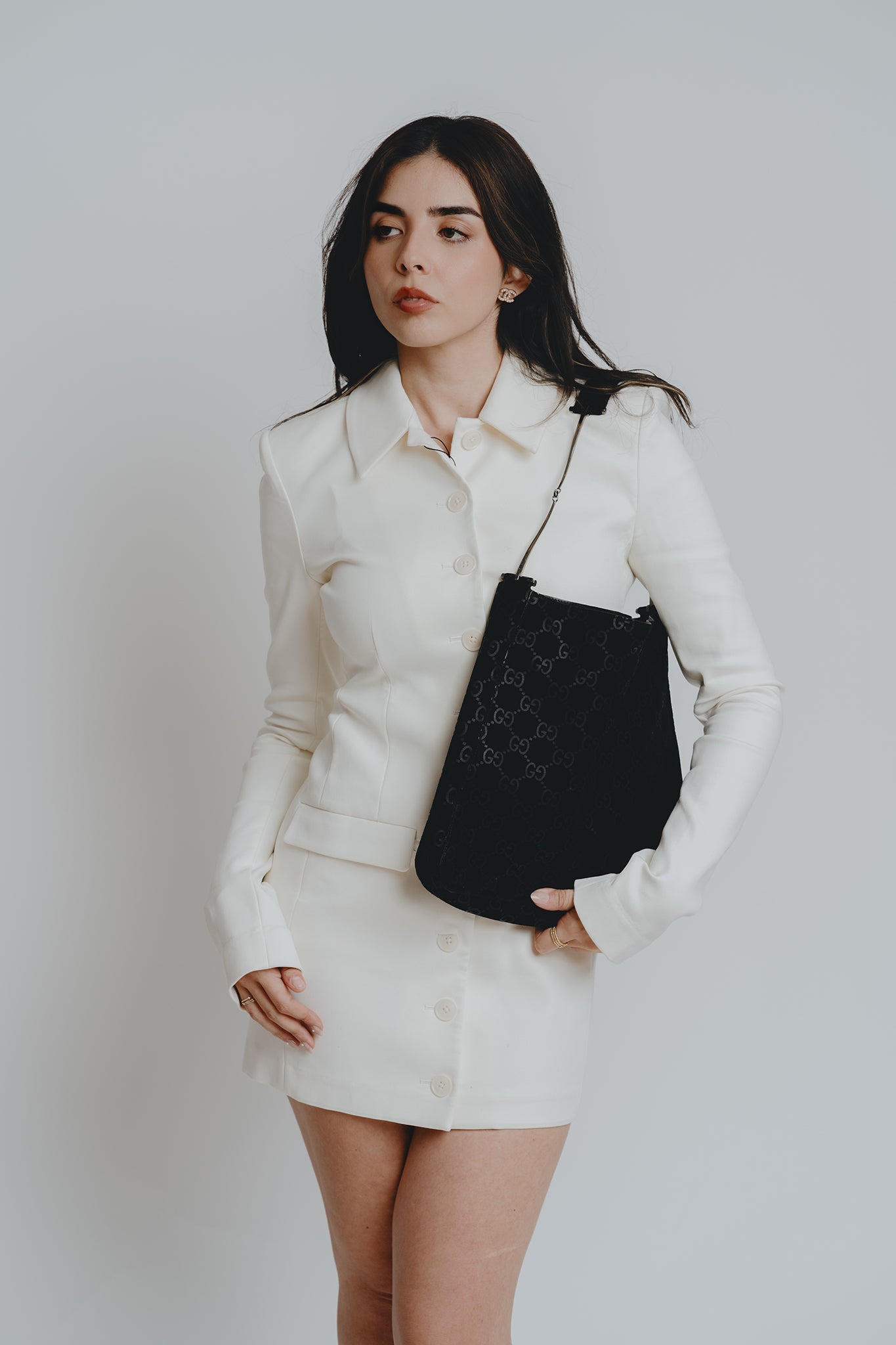 Gucci Monogram Suede Hobo Bag