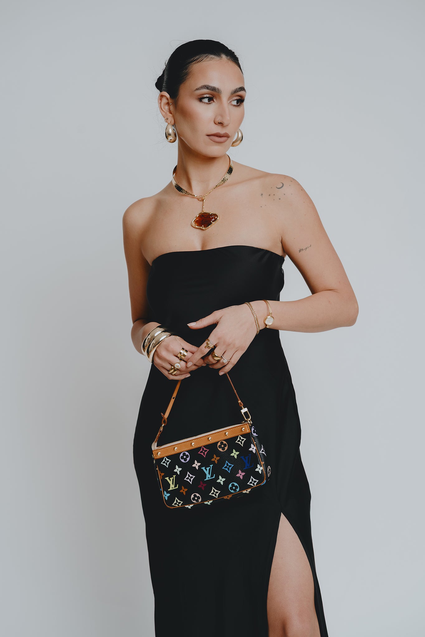 Louis Vuitton Monogram Multicolor Pochette GHW