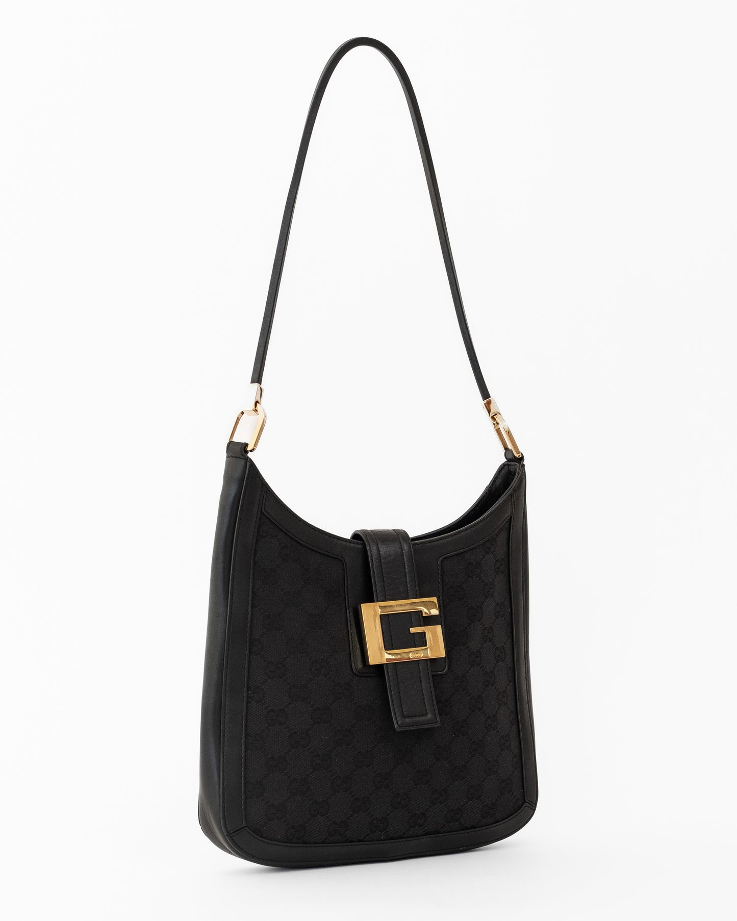 Gucci G Monogram Black Shoulder Bag