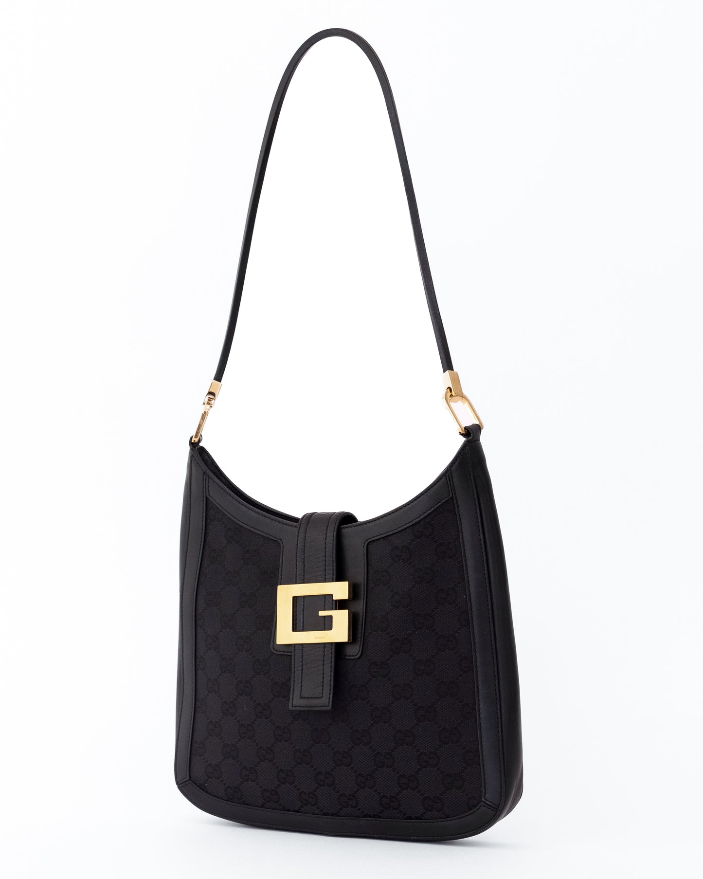 Gucci G Monogram Black Shoulder Bag
