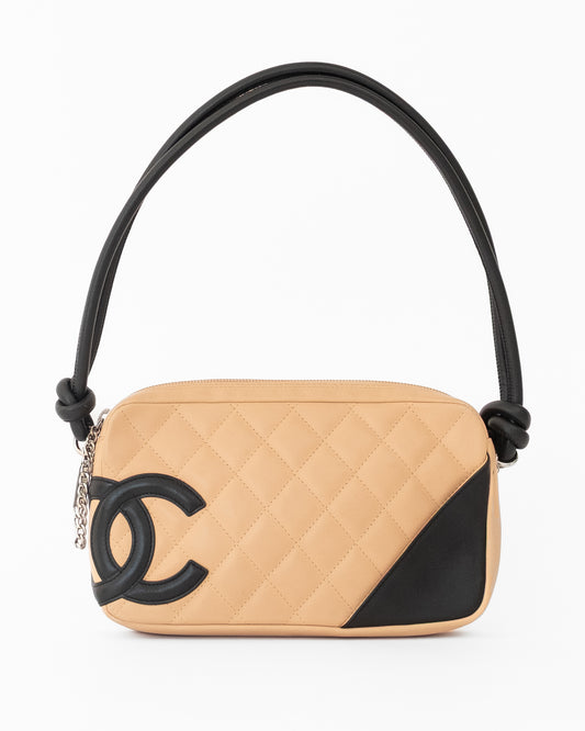 Chanel Cambon Quilted Tan Pochette