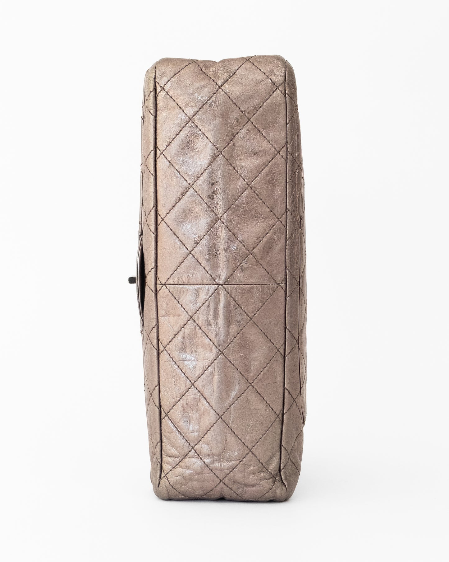 Chanel Silver Quilted Flap Bag