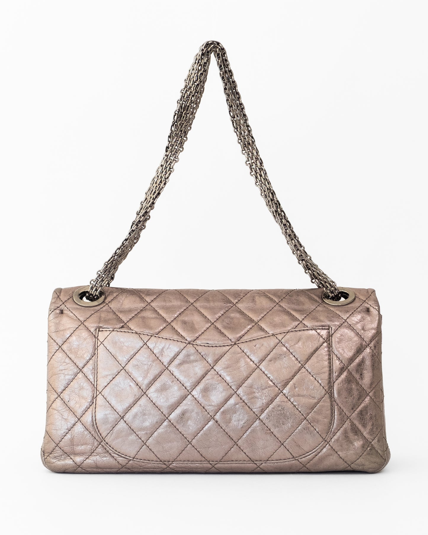Chanel Silver Quilted Flap Bag