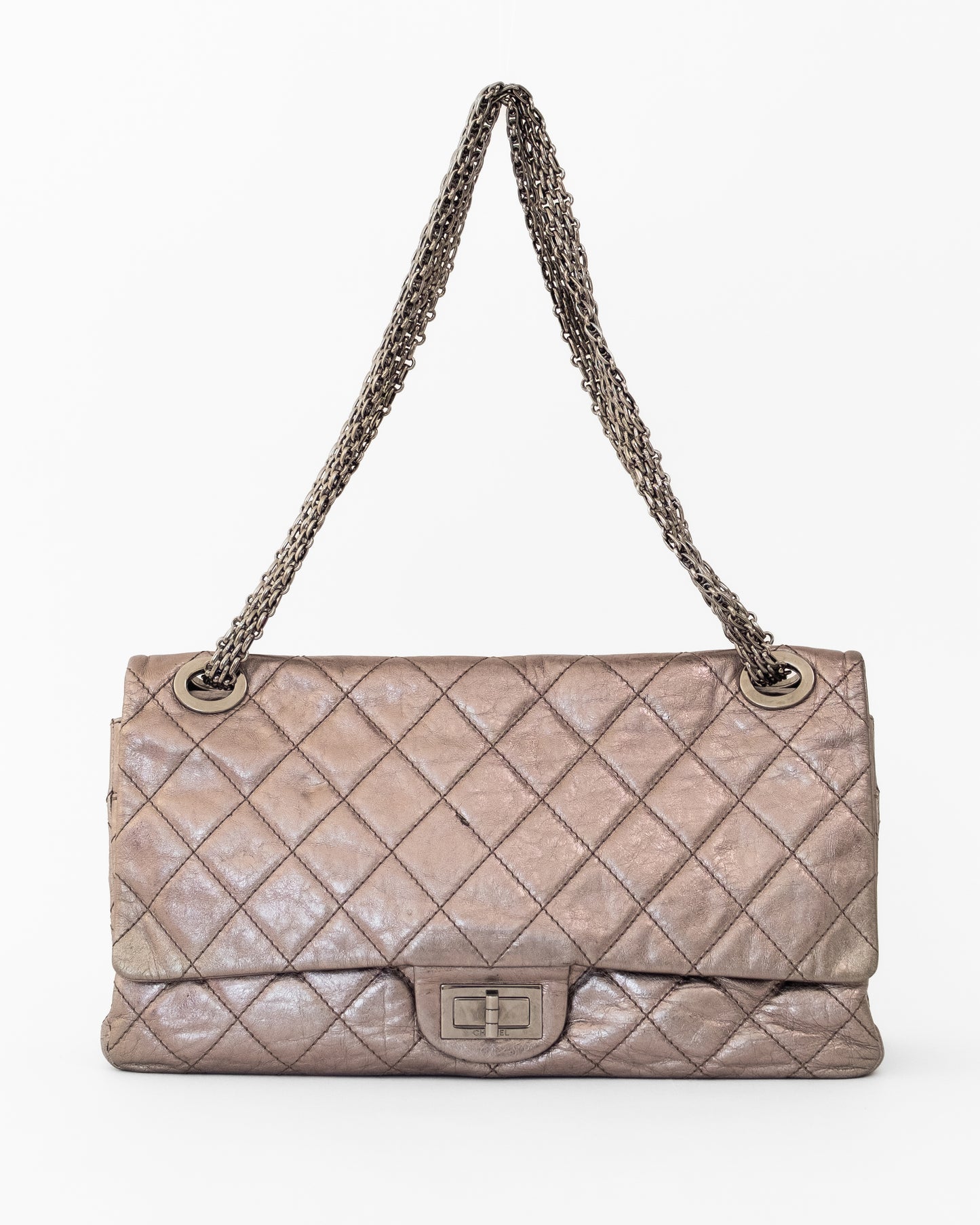 Chanel Silver Quilted Flap Bag