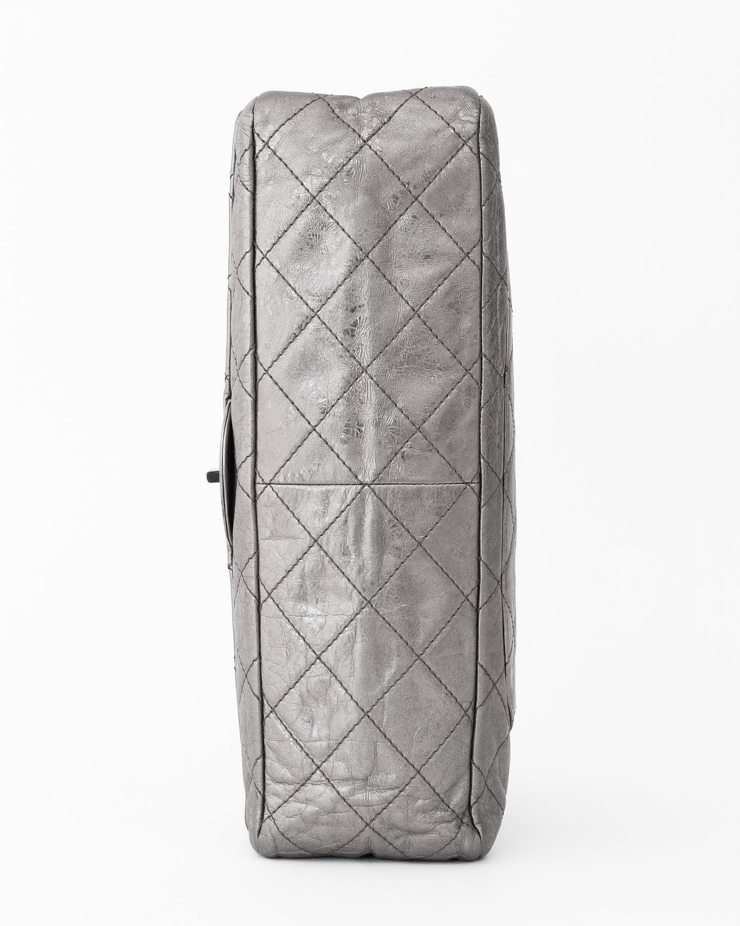 Chanel Silver Quilted Flap Bag