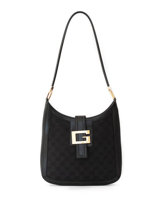 Gucci G Monogram Black Shoulder Bag