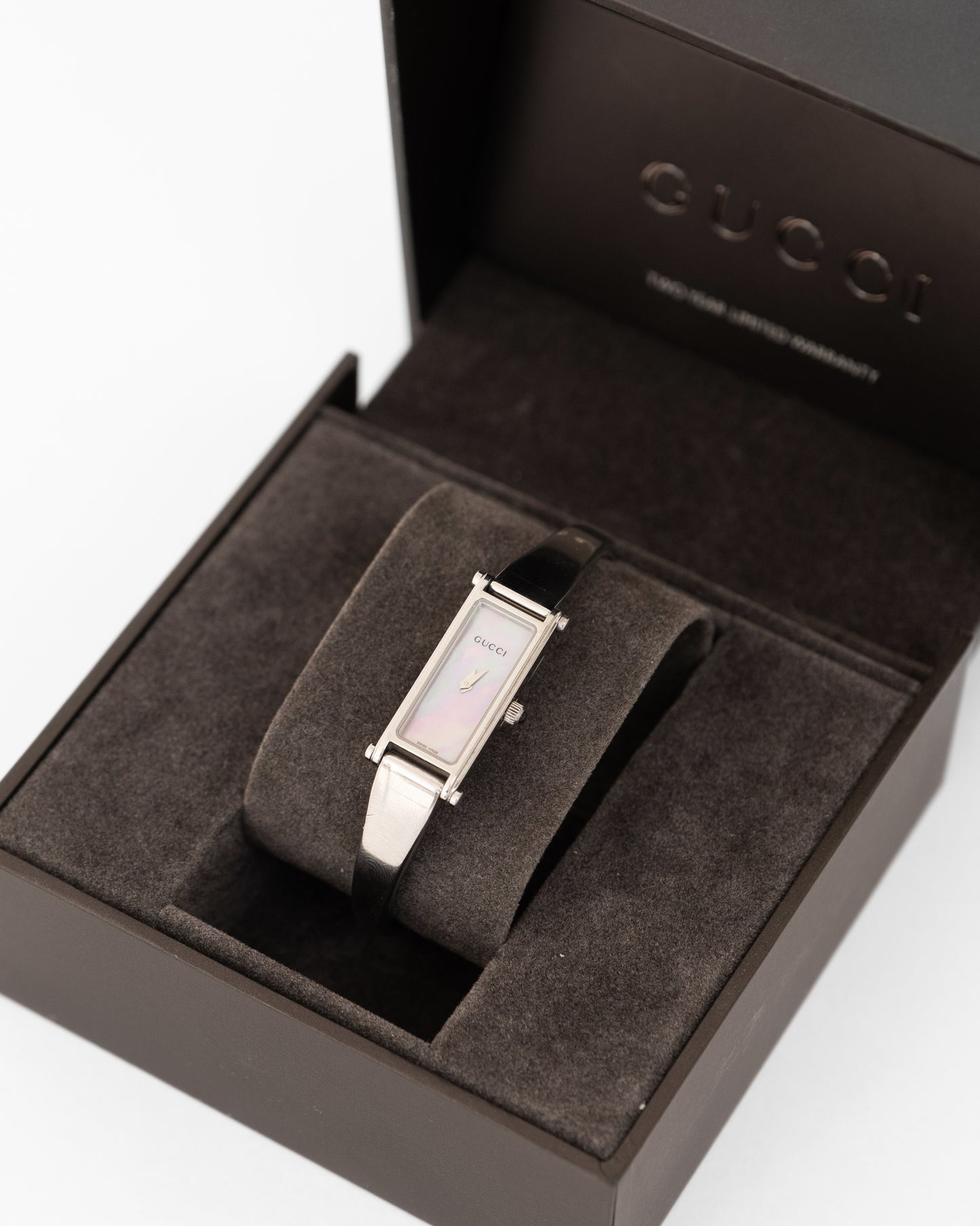 Gucci Silver Horsebit Pearl Watch