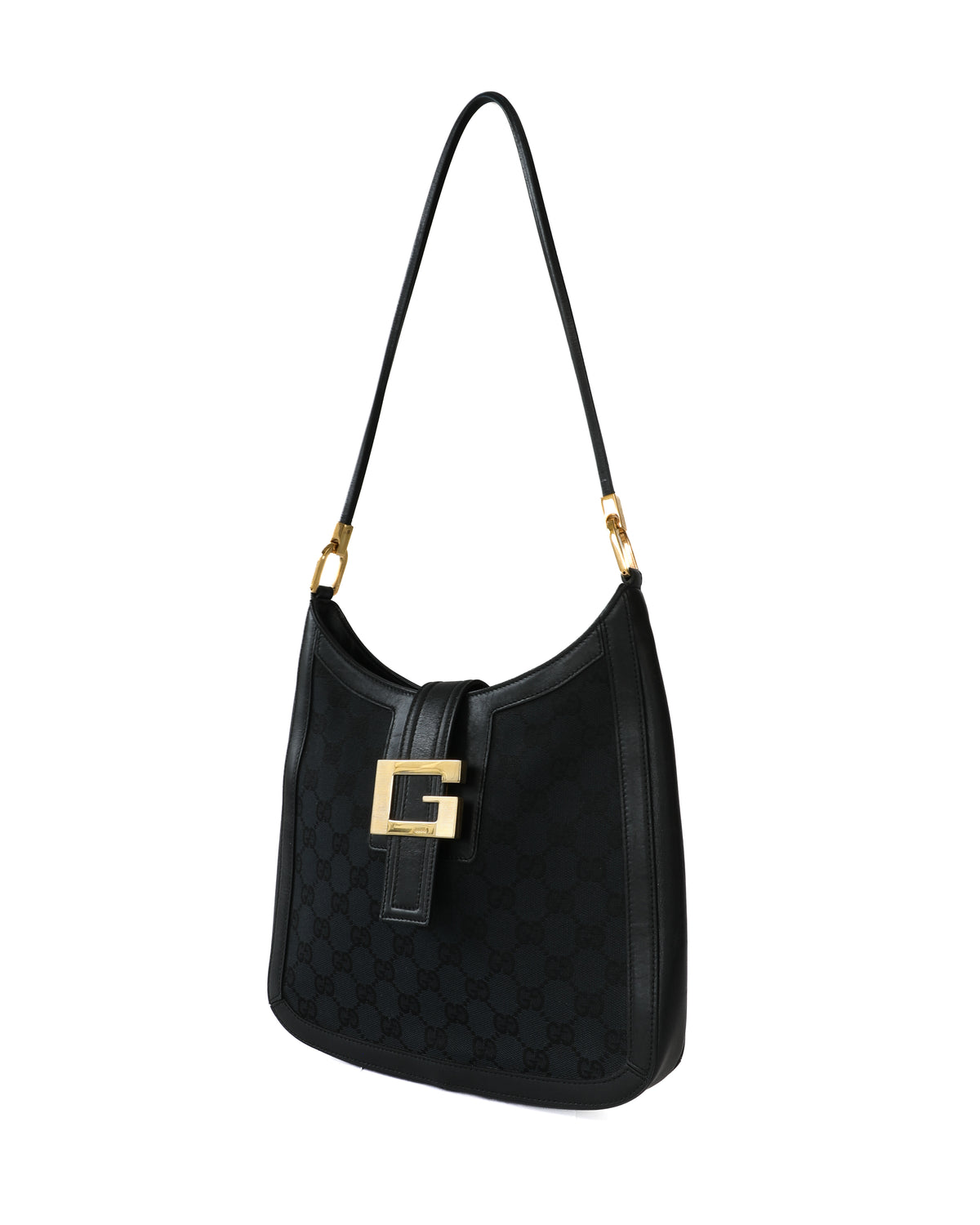 Gucci G Monogram Black Shoulder Bag