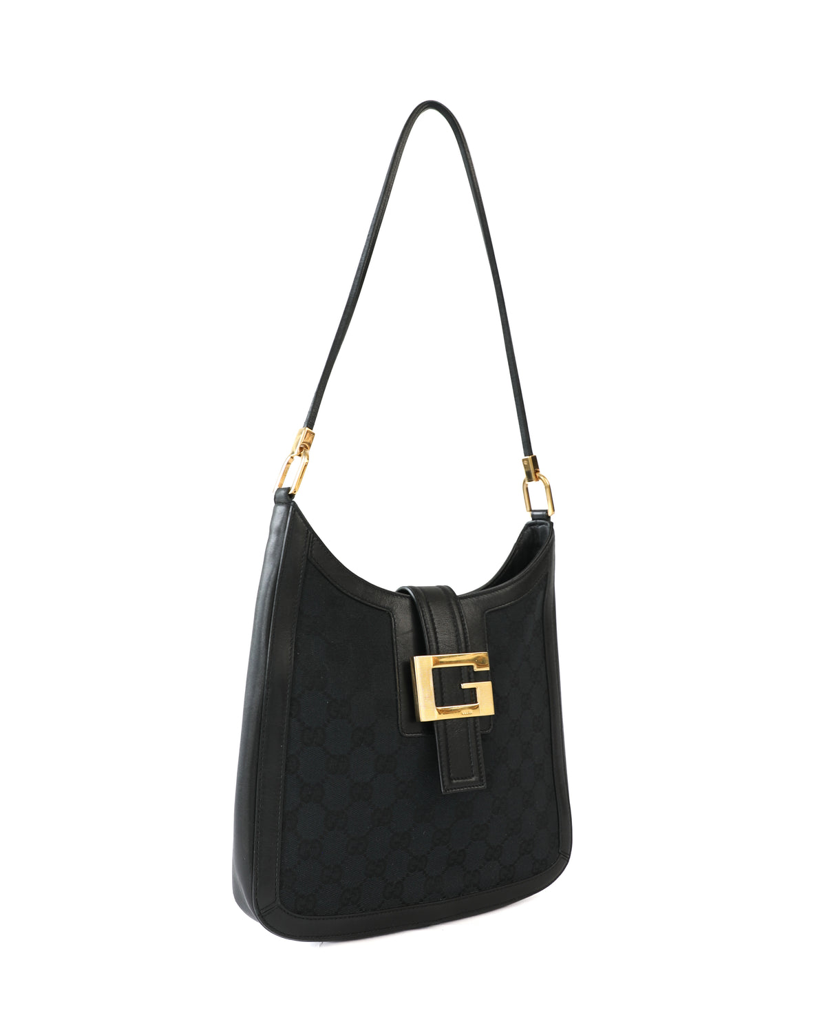Gucci G Monogram Black Shoulder Bag