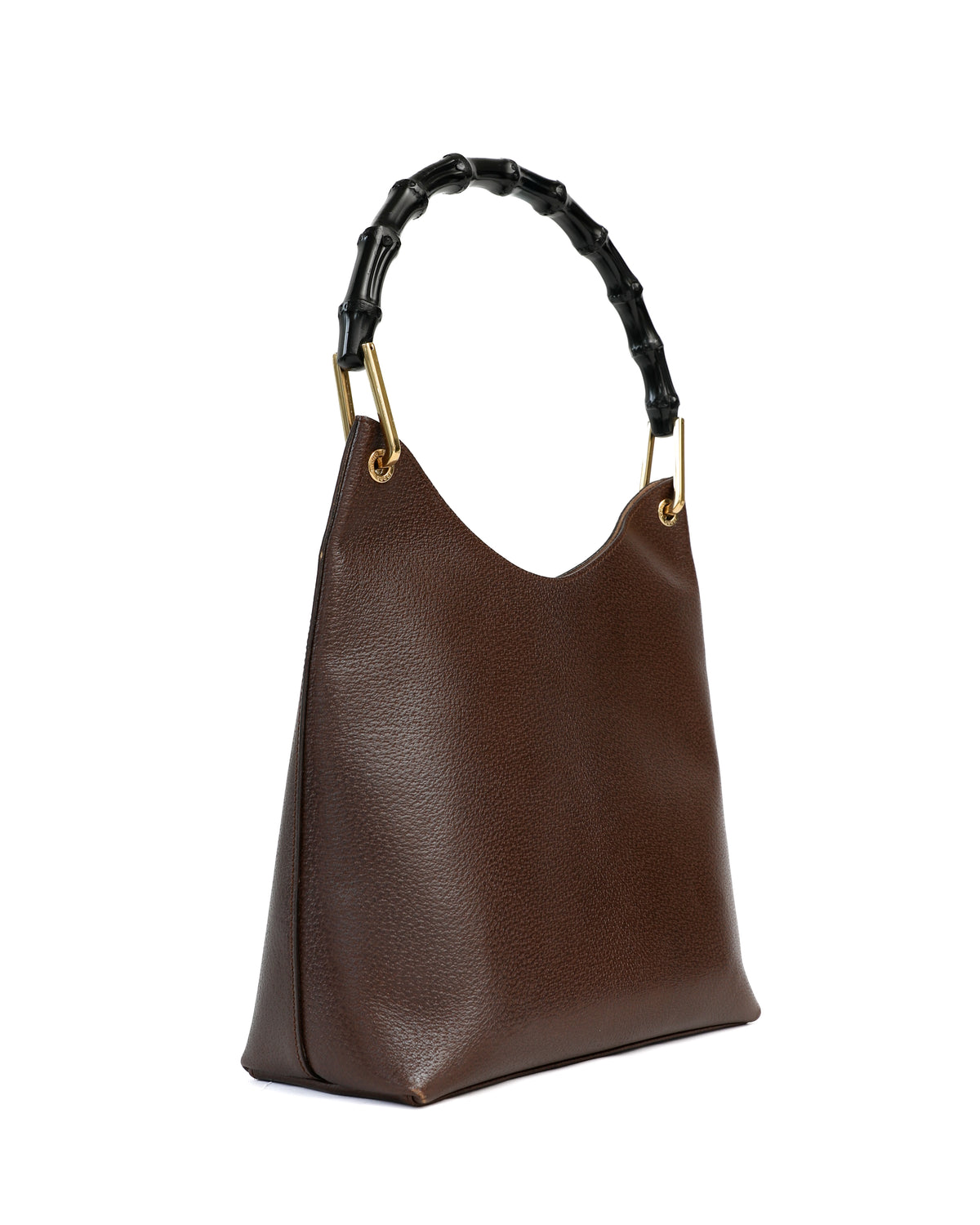Gucci Brown Bamboo Leather Hobo Bag