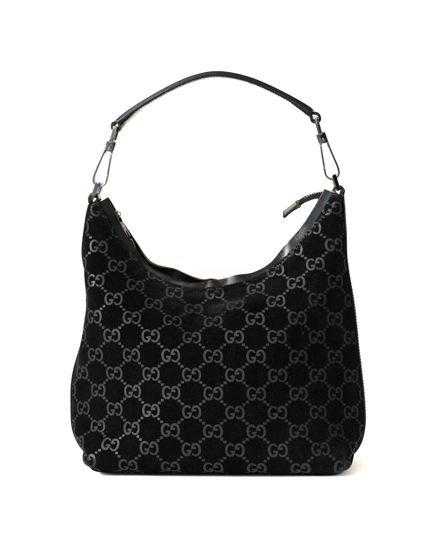 Gucci Monogram Suede Hook Bag
