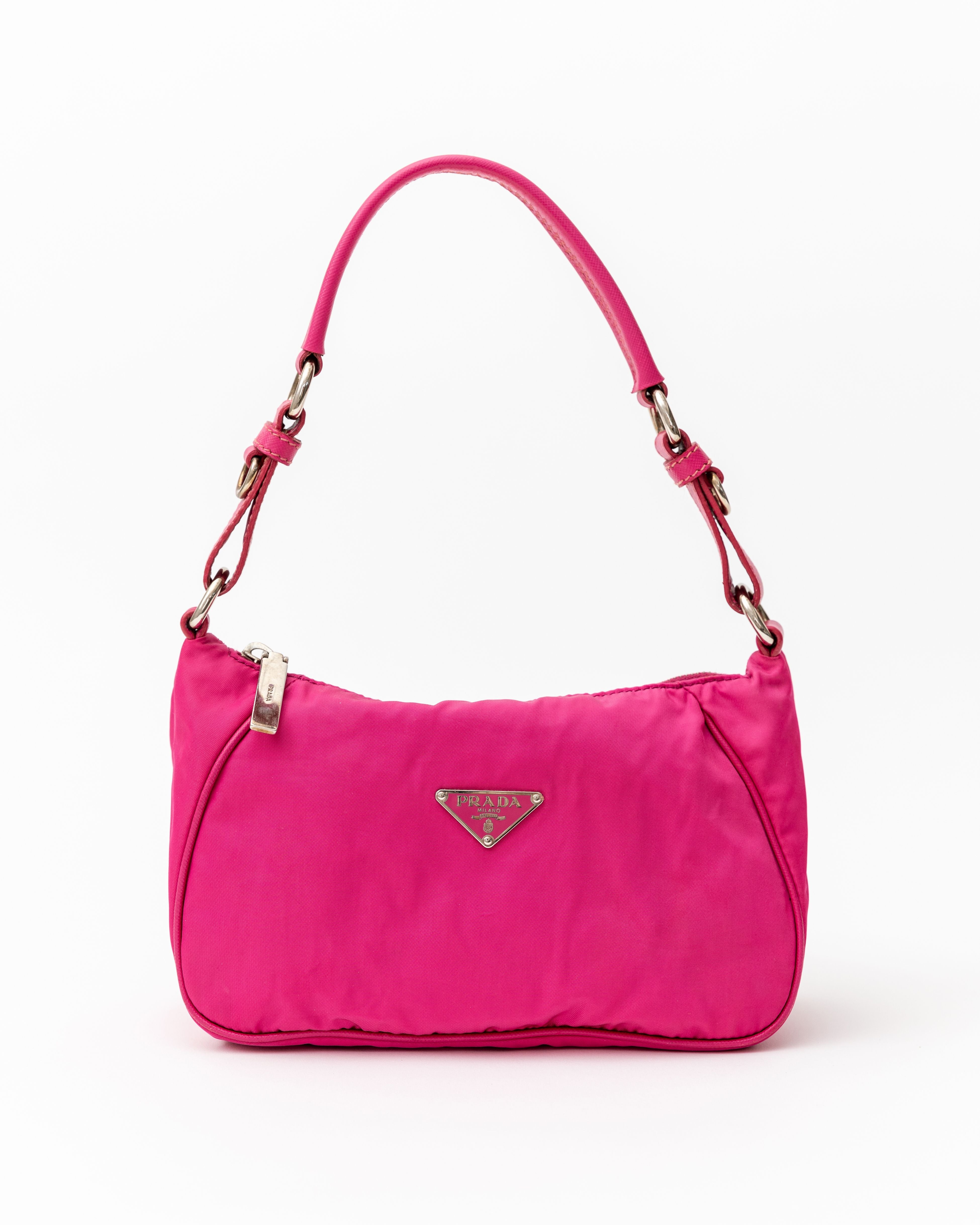 Prada Pink Nylon Shoulder Bag The Vintage Ave