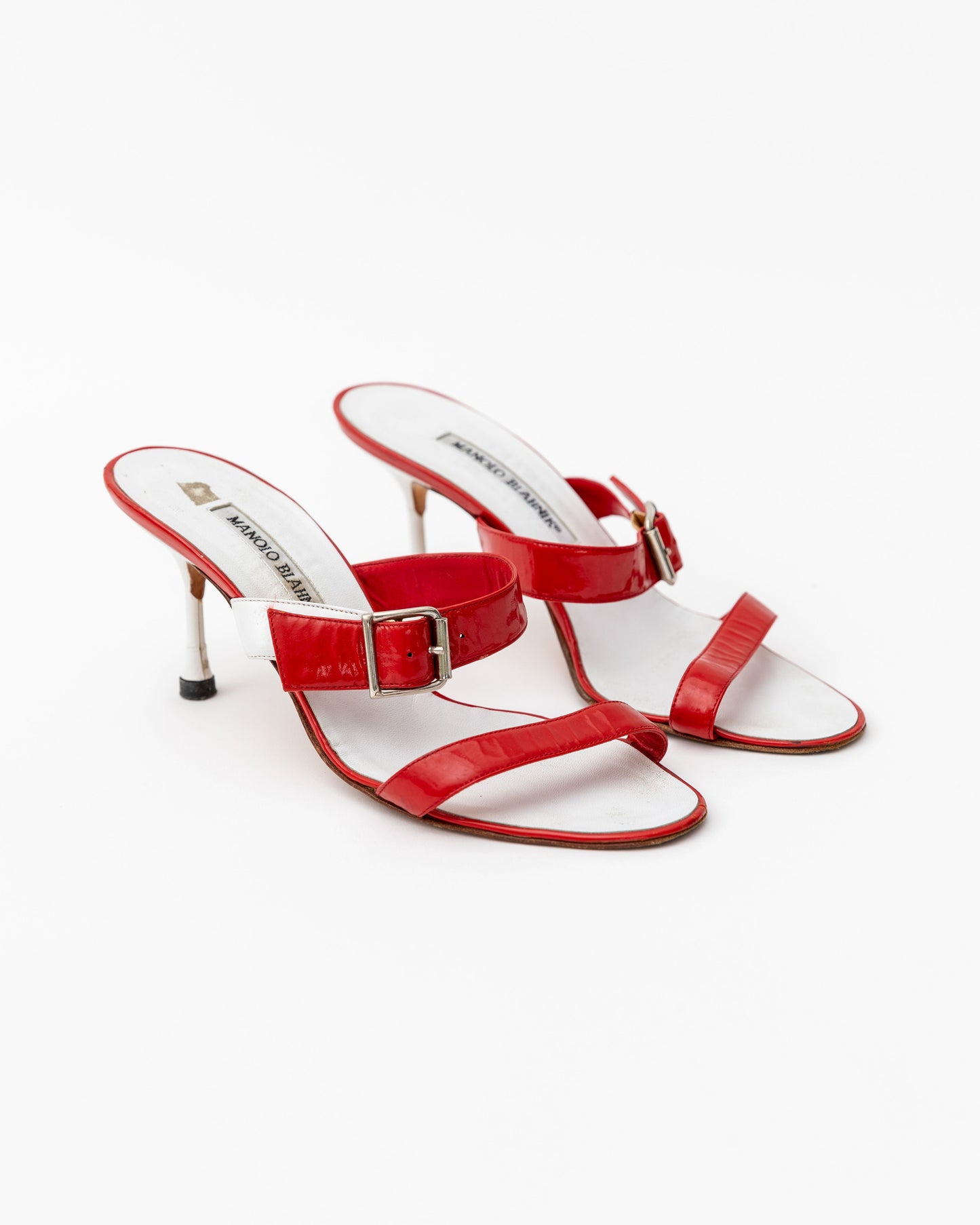 Manolo Blahnik Red Kitten Heels (37)