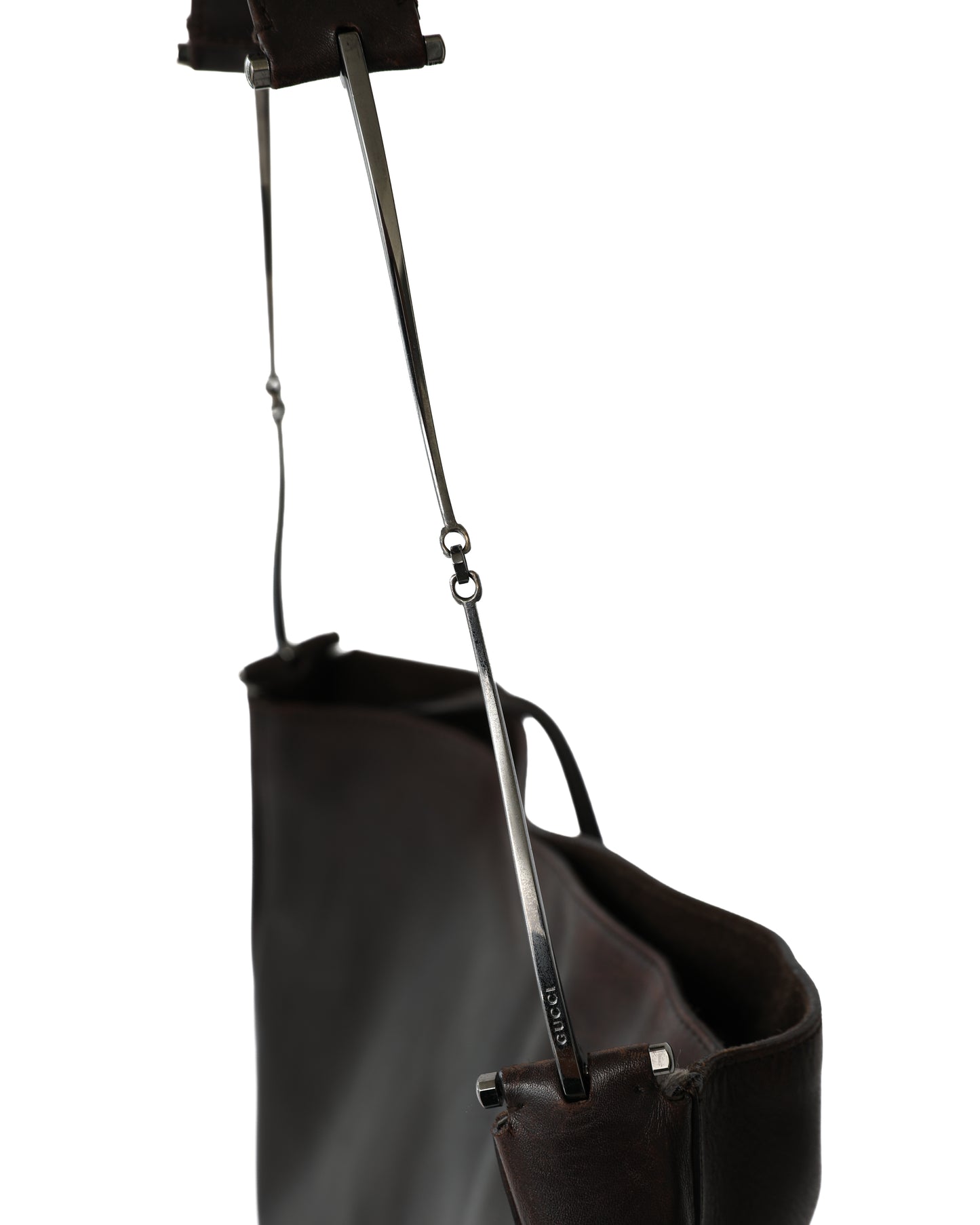 RARE Gucci Tom Ford Horsebit Brown Leather Hobo Bag