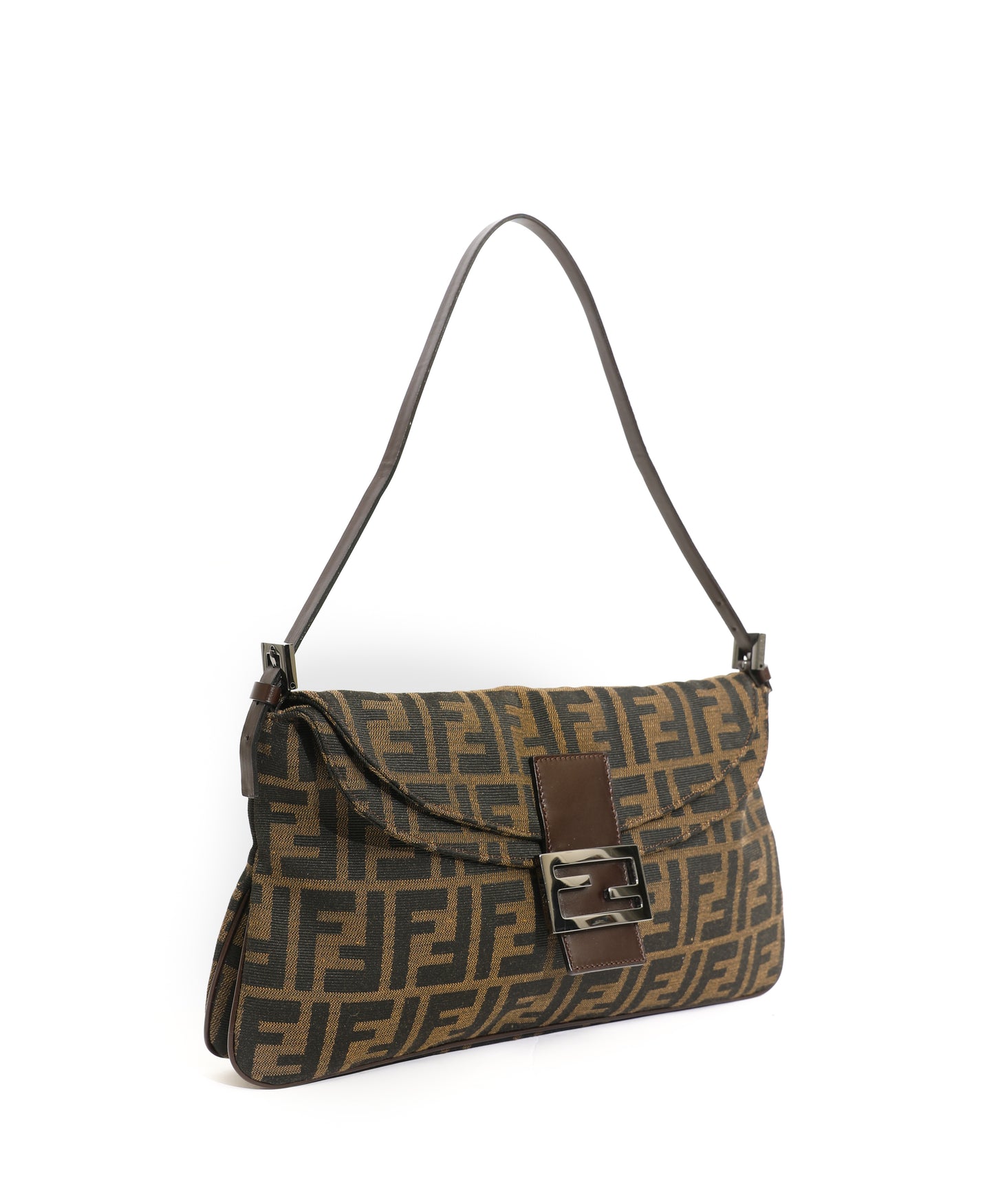Fendi Zucca Double Flap Baguette