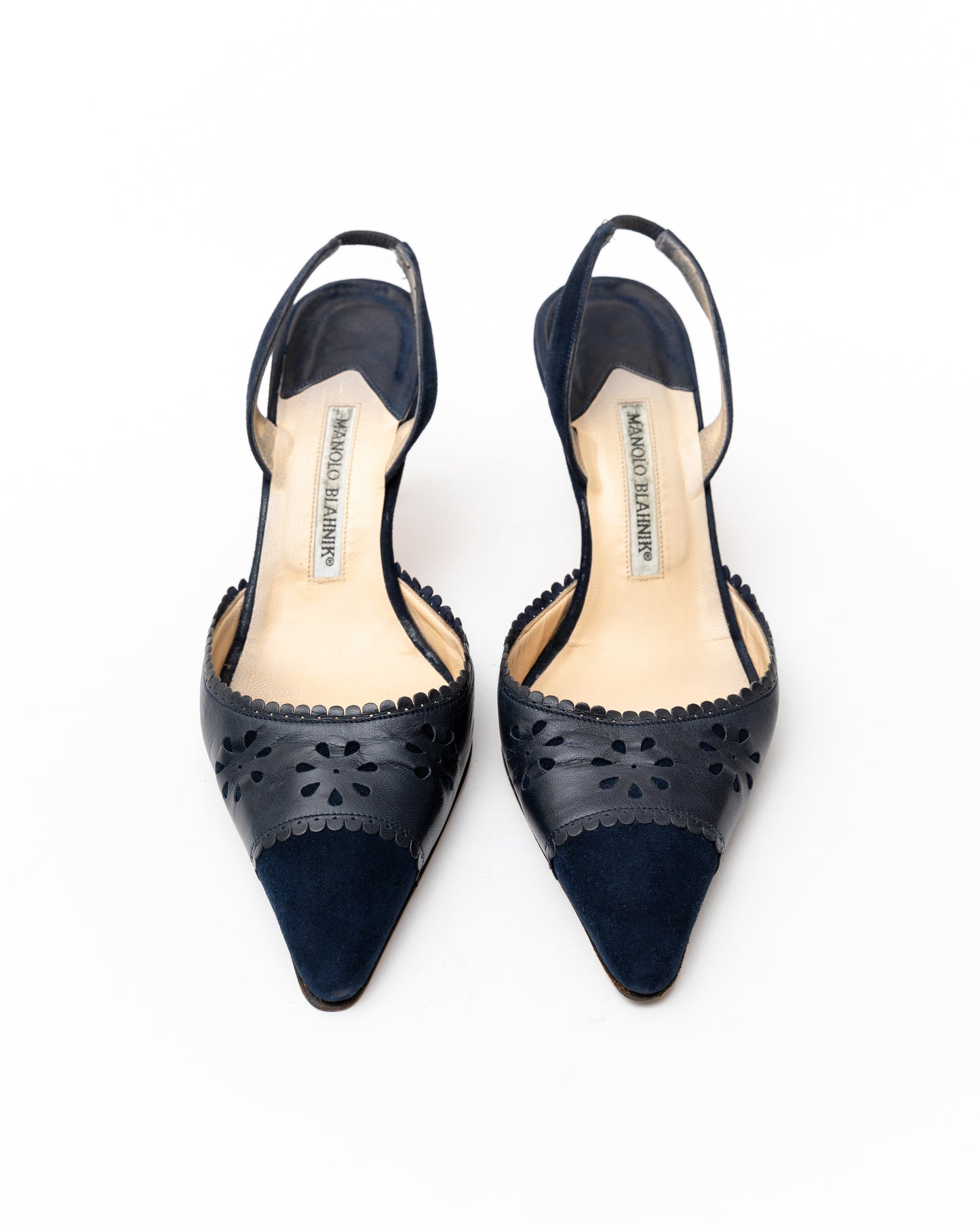 Manolo Blahnik Suede Slingbacks (39.5)