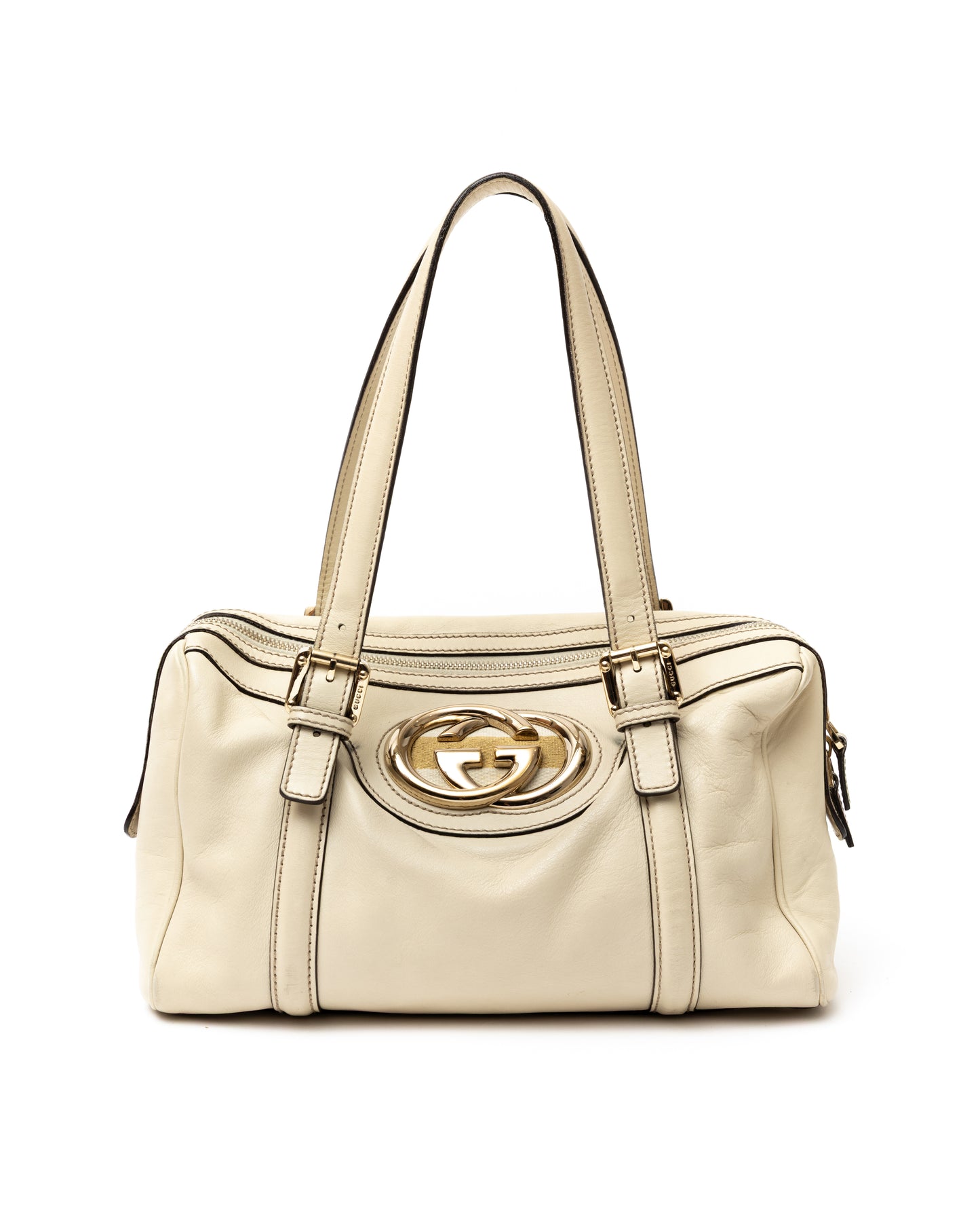 Gucci G Leather Boston Bag
