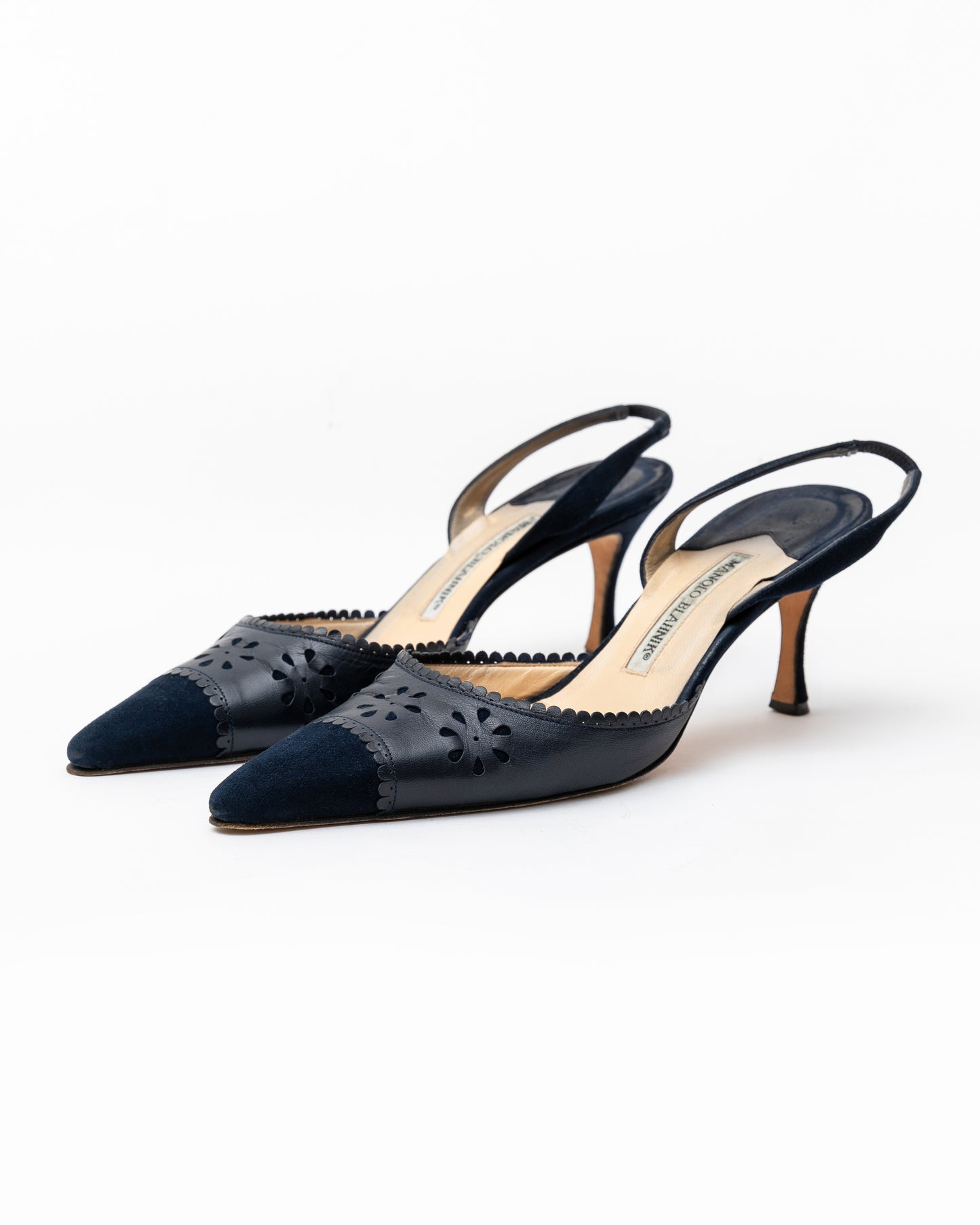 Manolo Blahnik Suede Slingbacks (39.5)