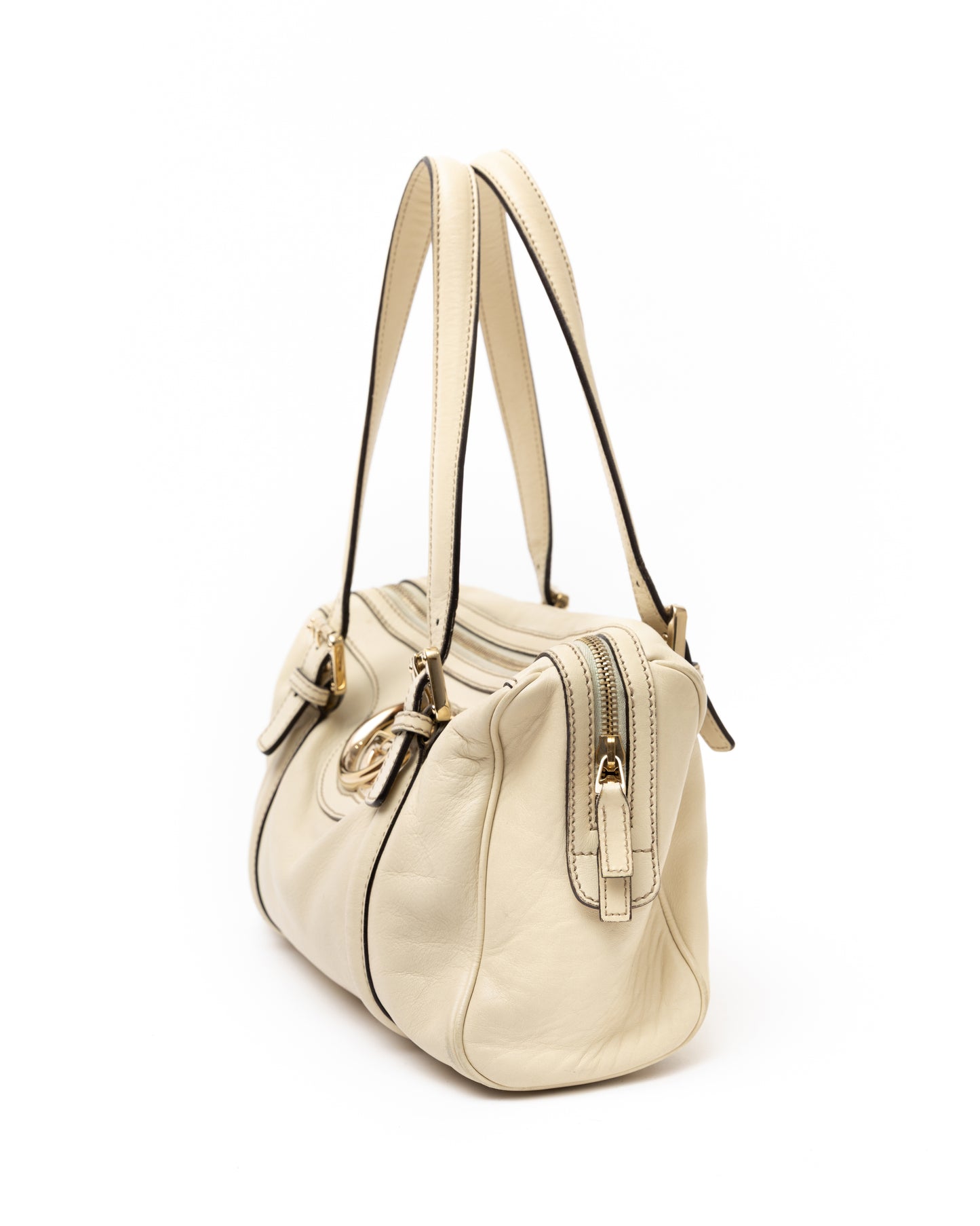Gucci G Leather Boston Bag