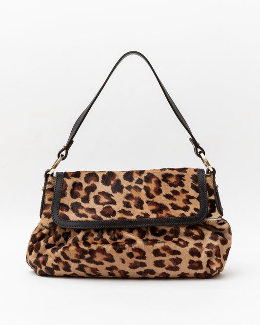 Fendi Leopard Ponyhair Shoulder Bag