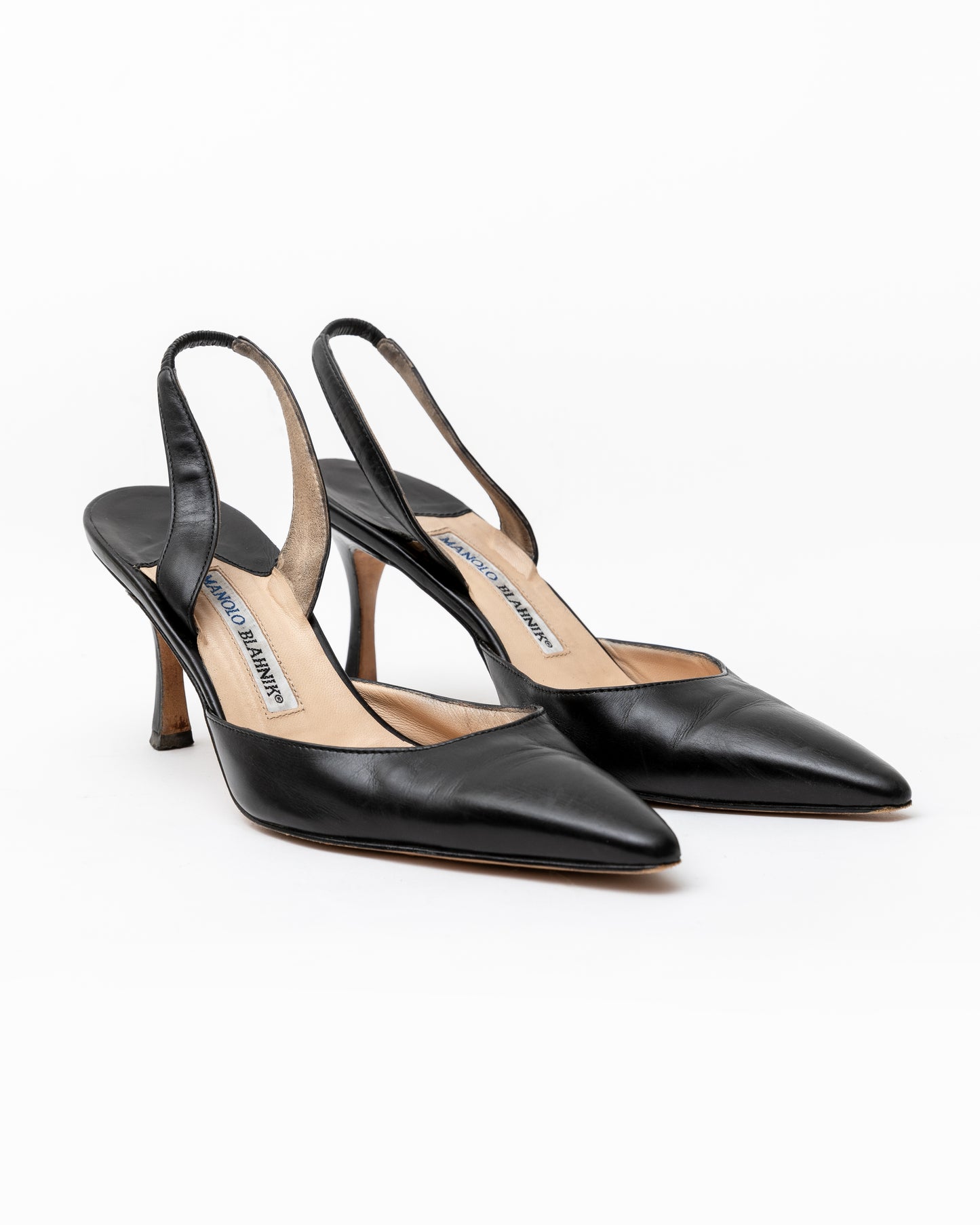 Manolo Blahnik Carolyn Leather Slingbacks (38)