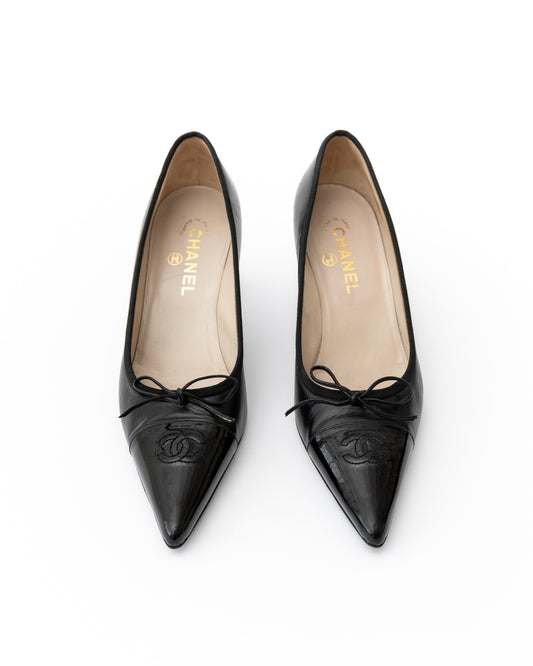 Chanel CC Bow Heels (39.5)