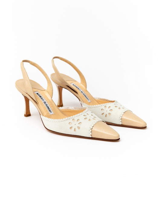 Manolo Blahnik Suede Slingback Heels (36)
