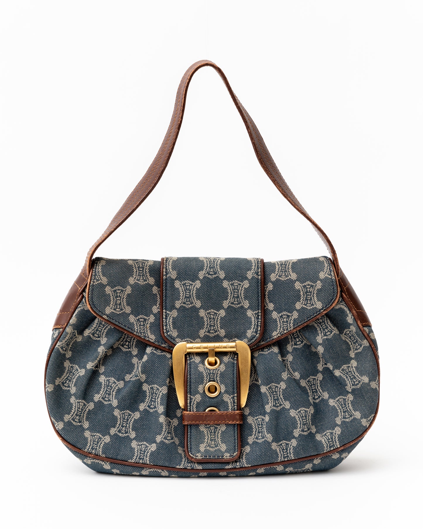 Celine Triomphe Denim Shoulder Bag