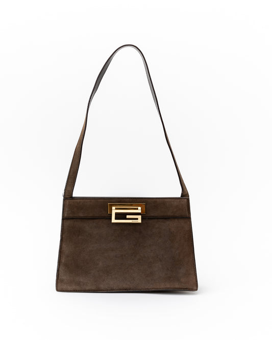 Gucci Brown Suede Shoulder Bag