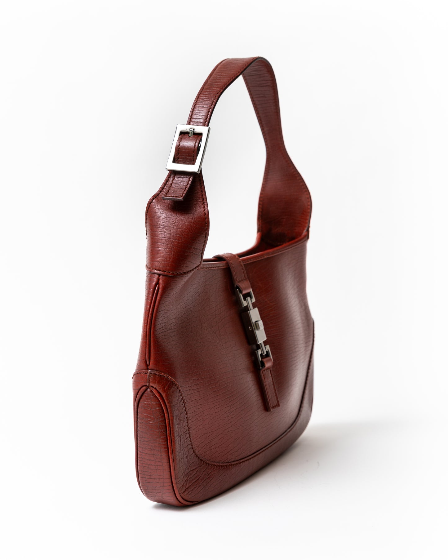 Gucci Leather Jackie Bag in Dark Red/Marroon