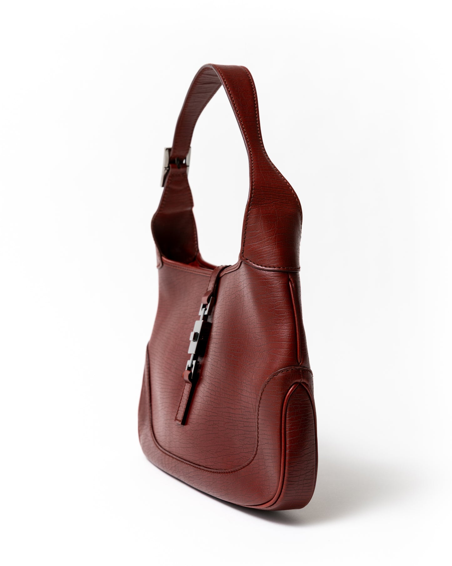 Gucci Leather Jackie Bag in Dark Red/Marroon