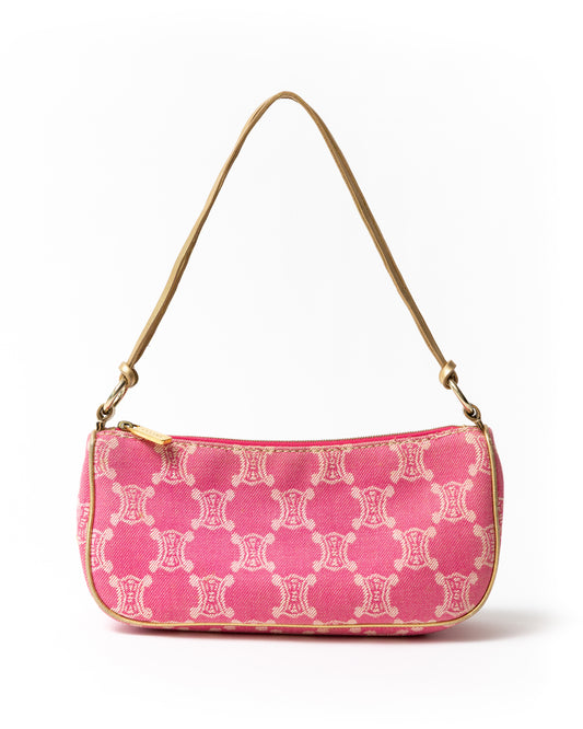 Celine Paris Madacam Canvas Shoulder Bag in Pink