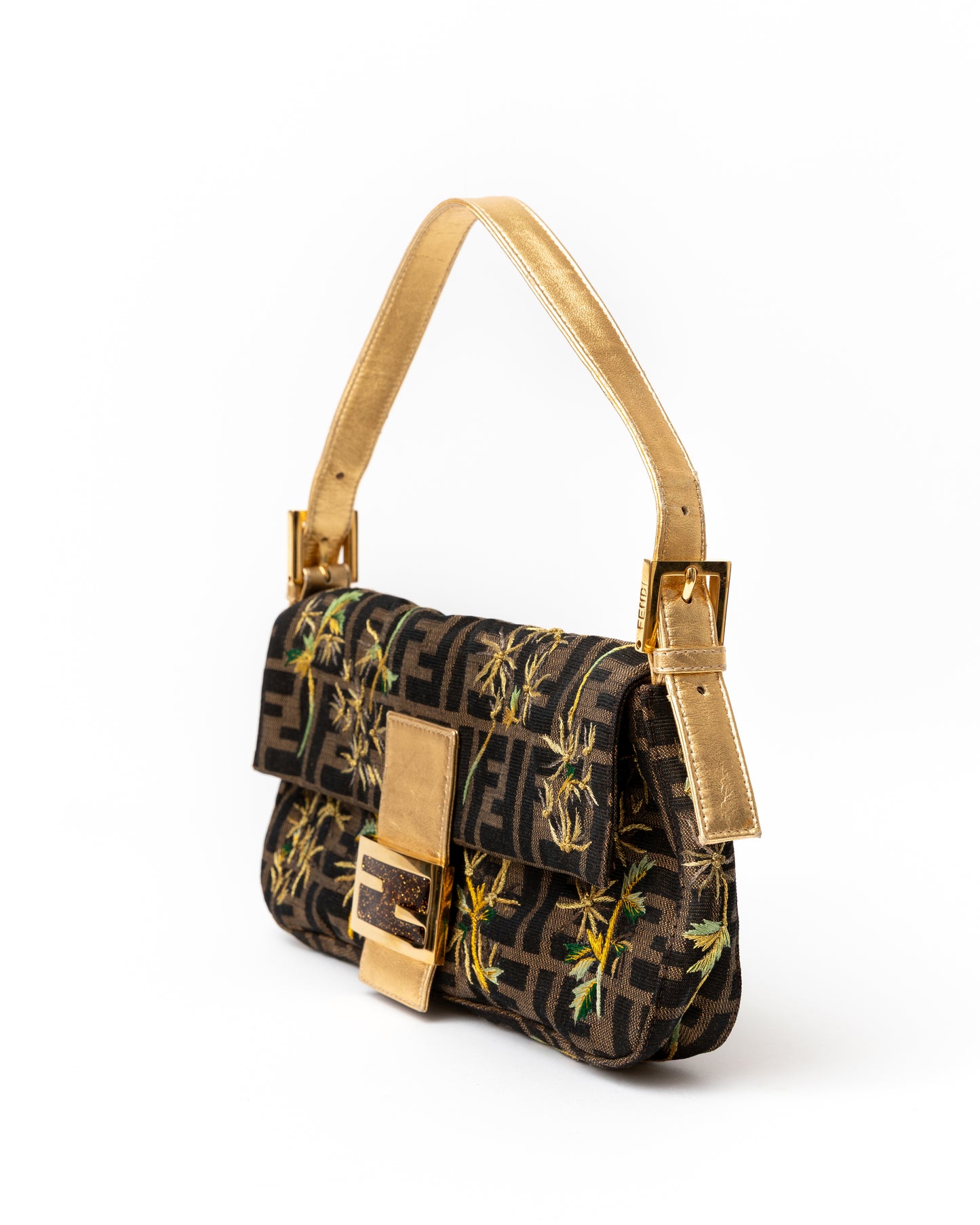 Fendi Embroidered Zucca Baguette