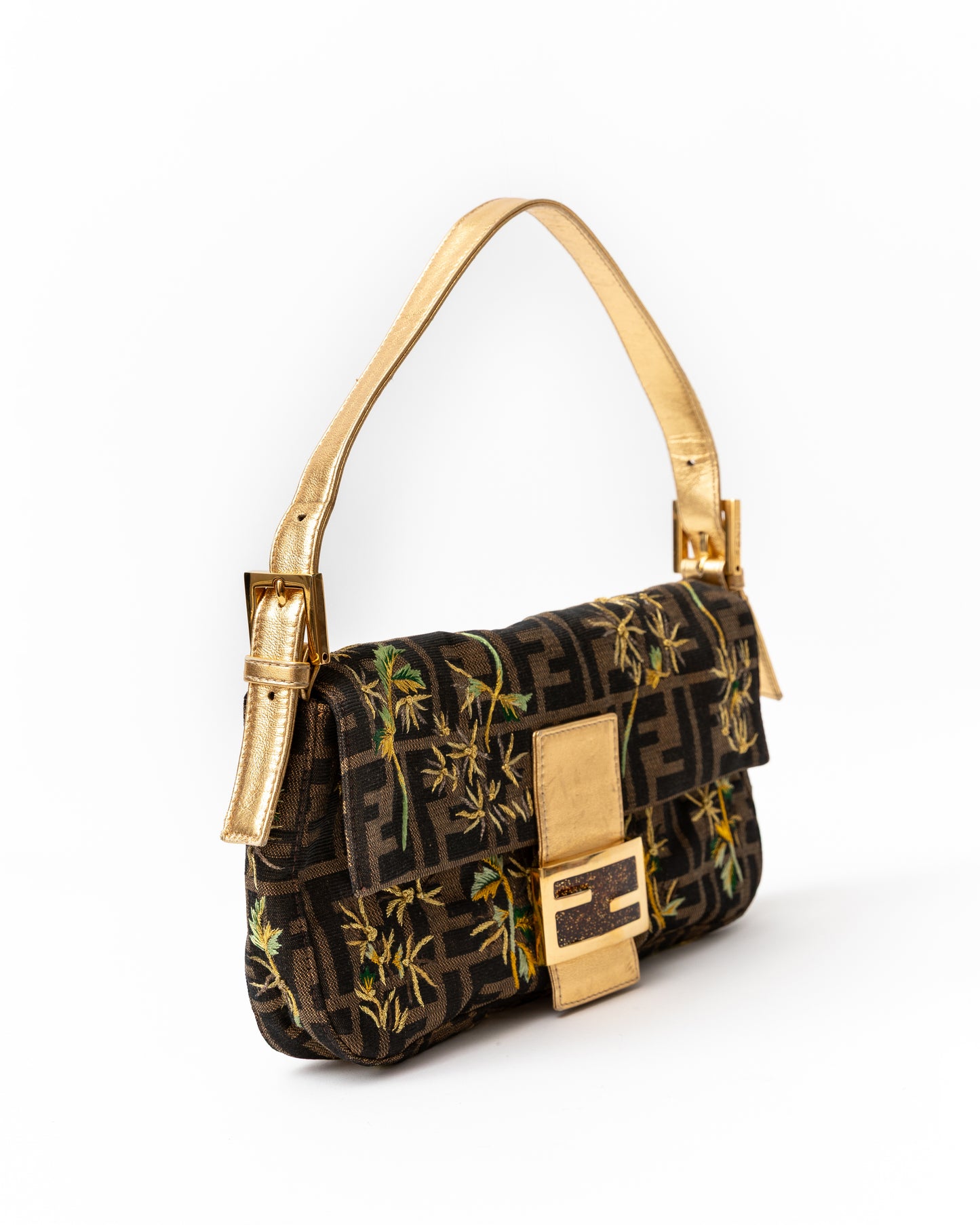Fendi Embroidered Zucca Baguette