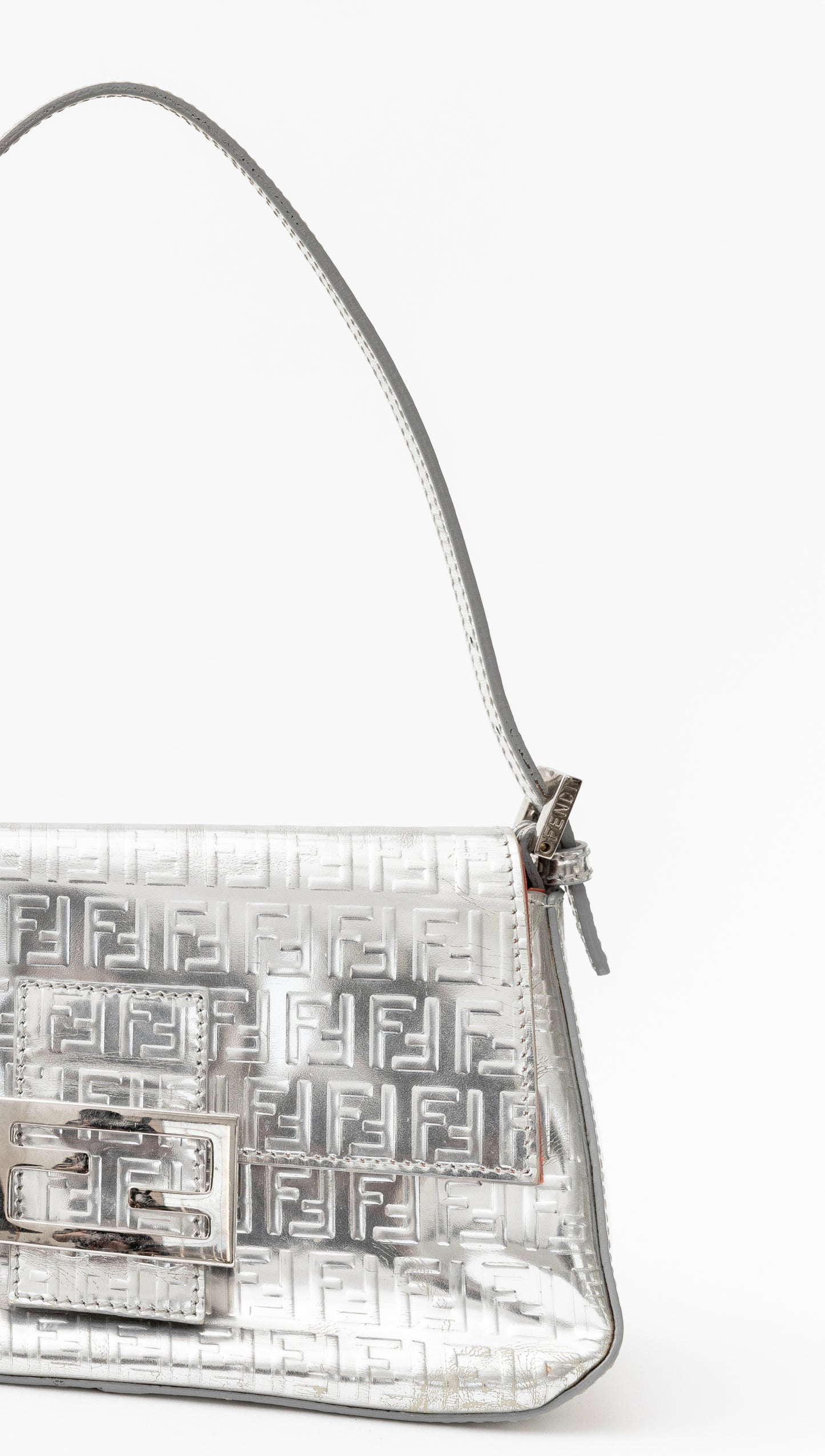 Fendi Zucchino Silver Baguette