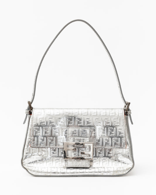 Fendi Zucchino Silver Baguette