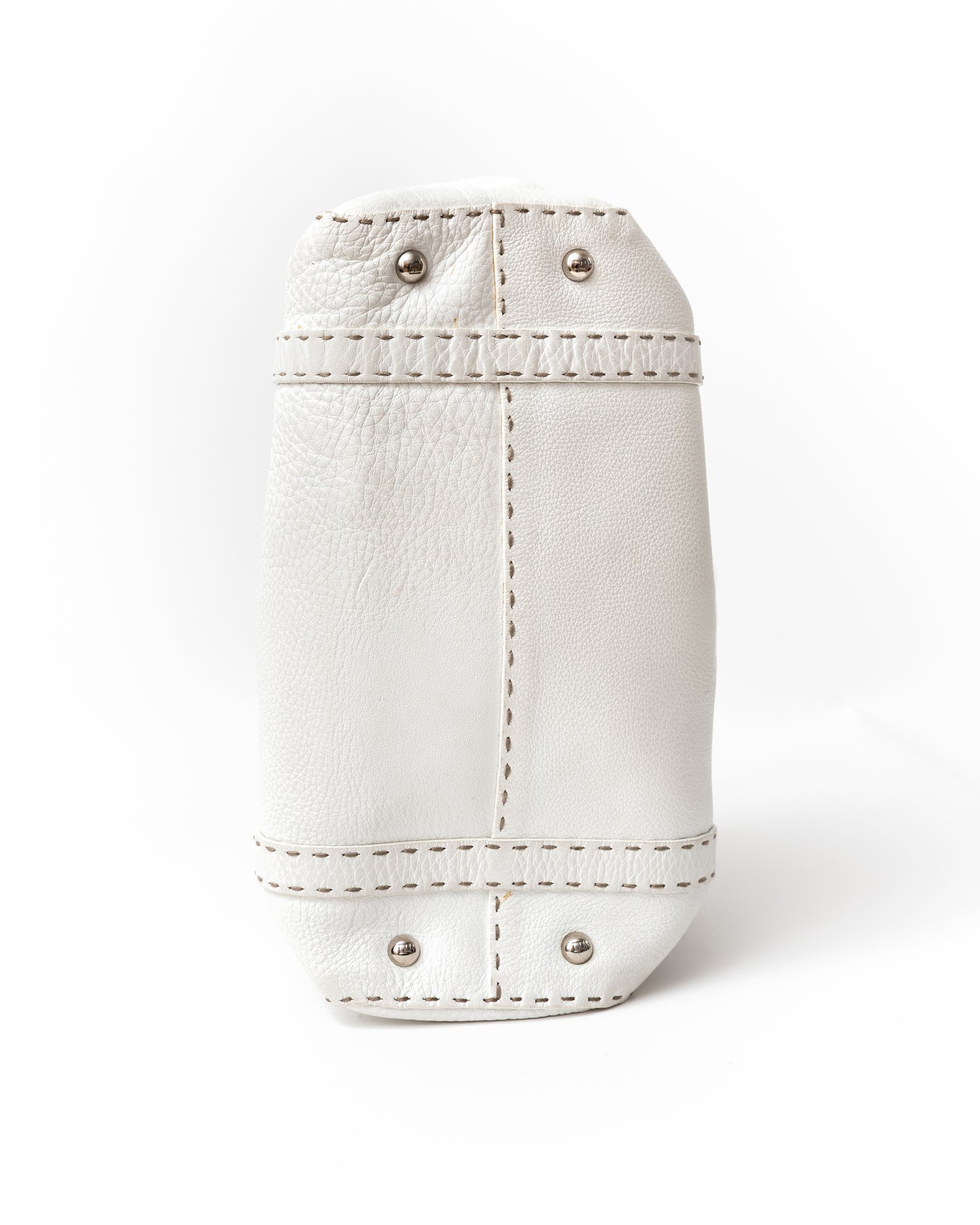 Fendi White Selleria Leather Handbag