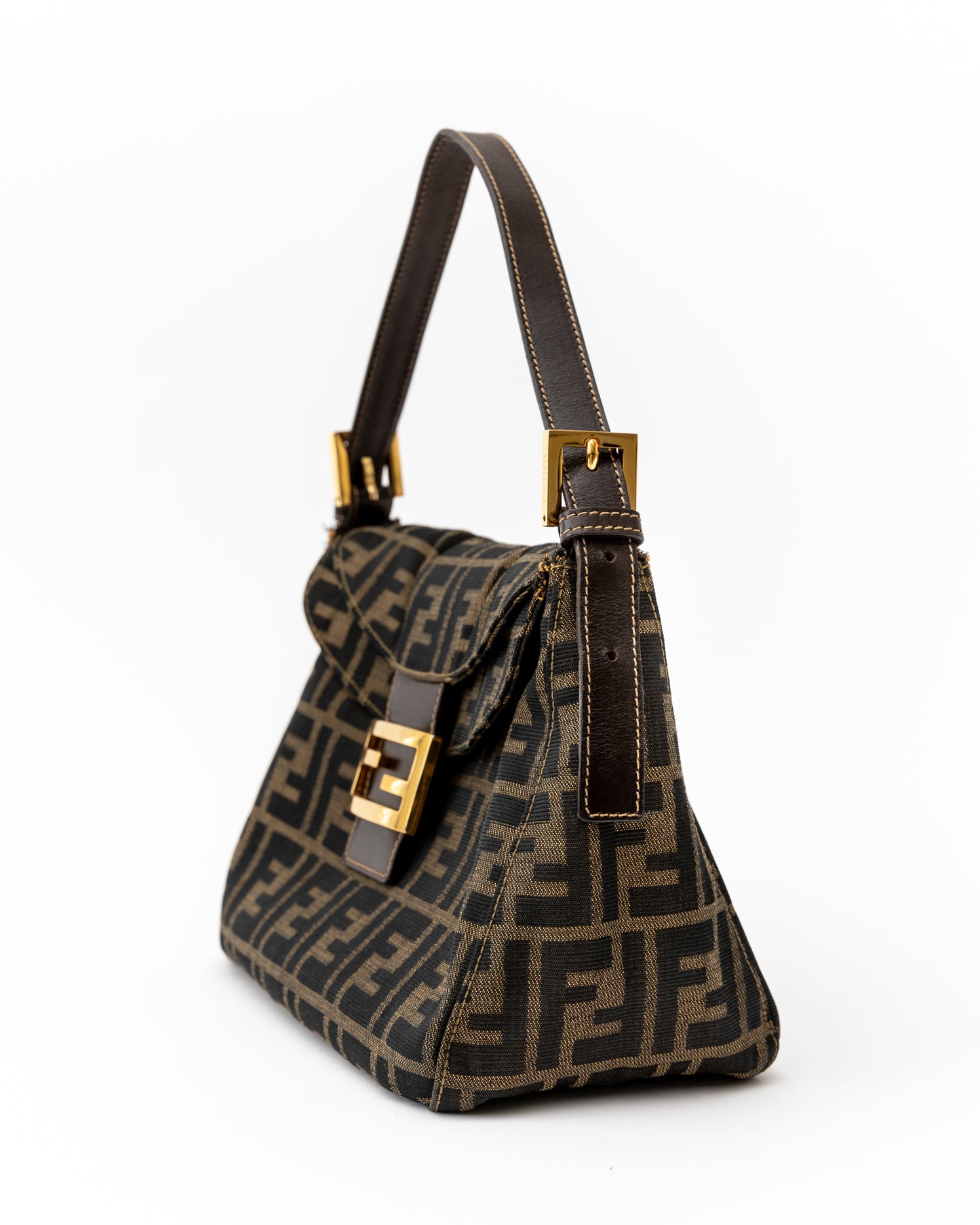 Fendi Zucca Double Flap Baguette GHW