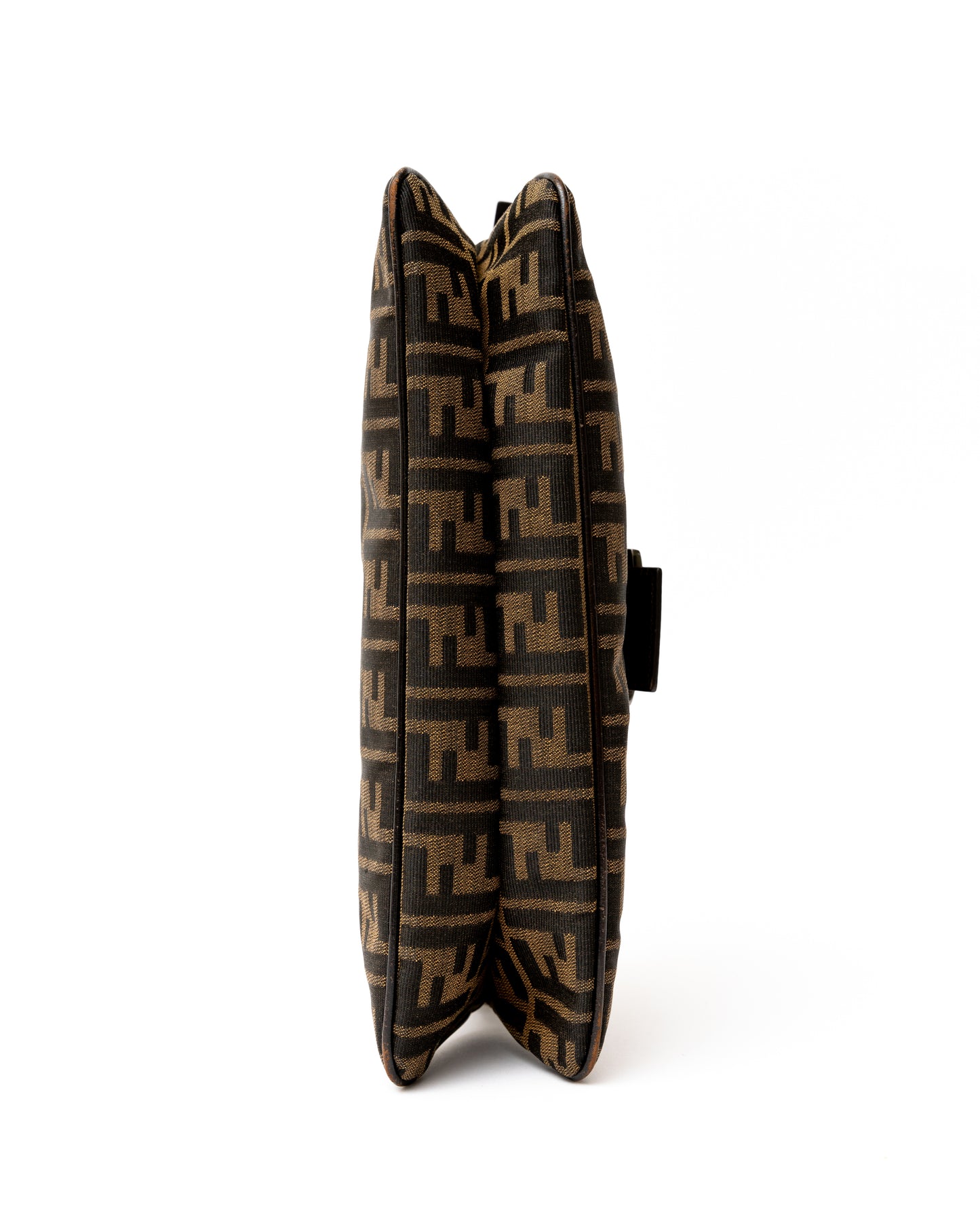 Fendi Zucca Double Flap Flat Baguette