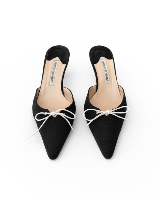 Manolo Blahnik Denim Mules (40)